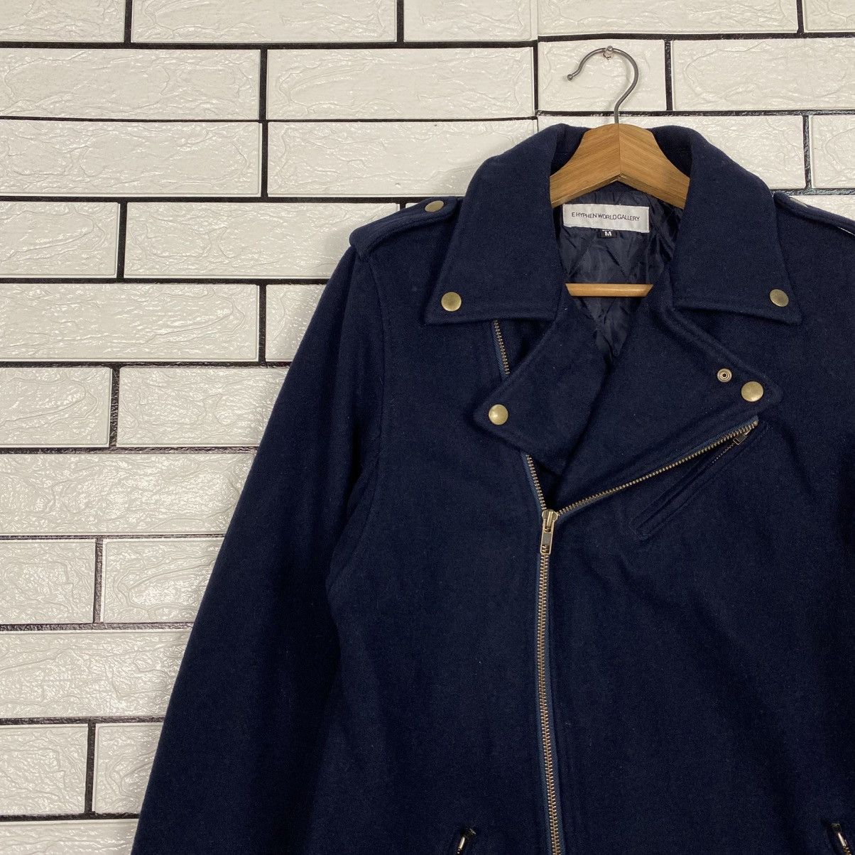 Japanese Brand Ehyphen World Gallery Wool Biker Jacket Double Collar Size US M / EU 48-50 / 2 - 8 Thumbnail