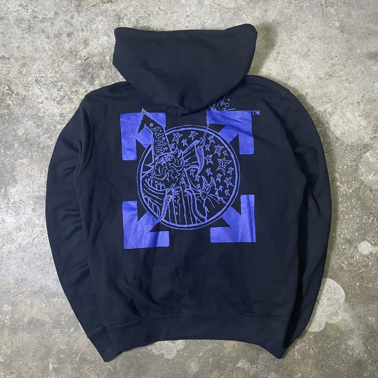 トップス Off White 19AW WIZARD AND CAT HOODIE Off-White 19AW Oversized Wizard and Cat Hoodie