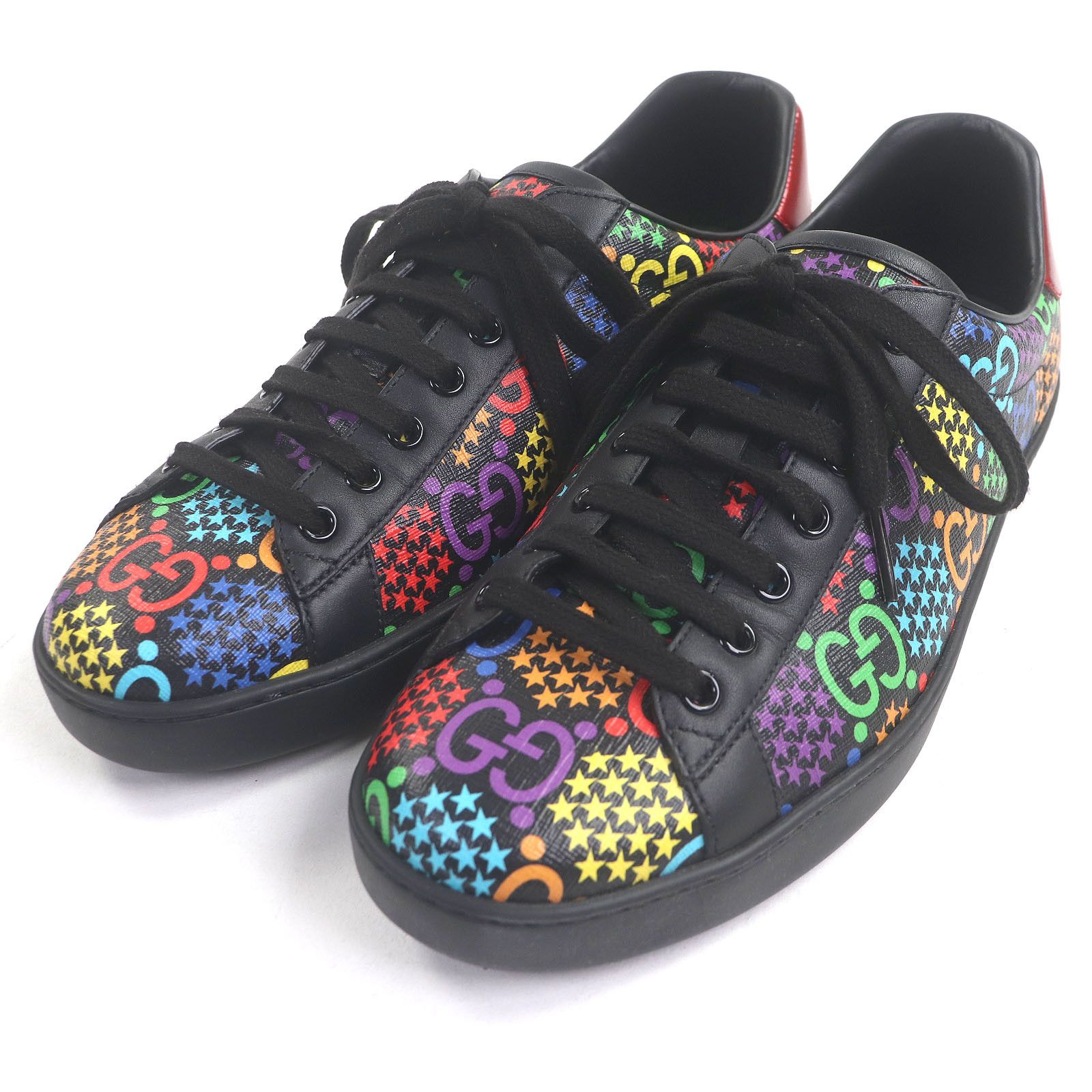 Gucci Gucci Gucci GG logo Star Print Calfskin Sneakers Leather Shoes DUTY FREE for USA Size ONE SIZE - 1 Thumbnail