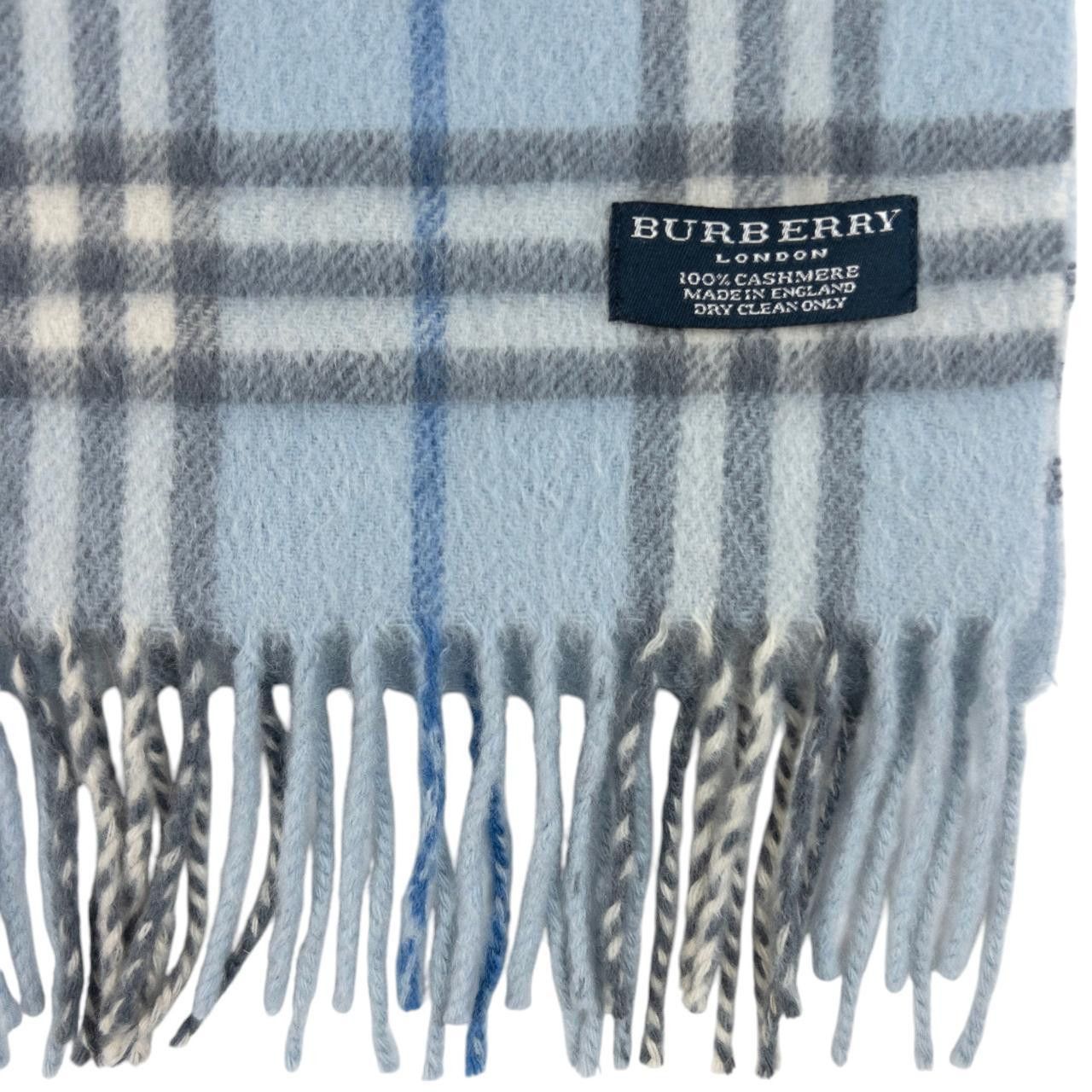 Vintage Burberry Cashmere Nova Check Tassel Scarf