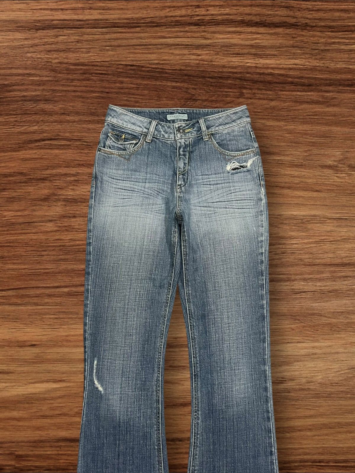 Japanese Brand Vintage Japanese Brand Blue Washed Distressed Flare Jeans Size 27" / US 4 / IT 40 - 3 Thumbnail