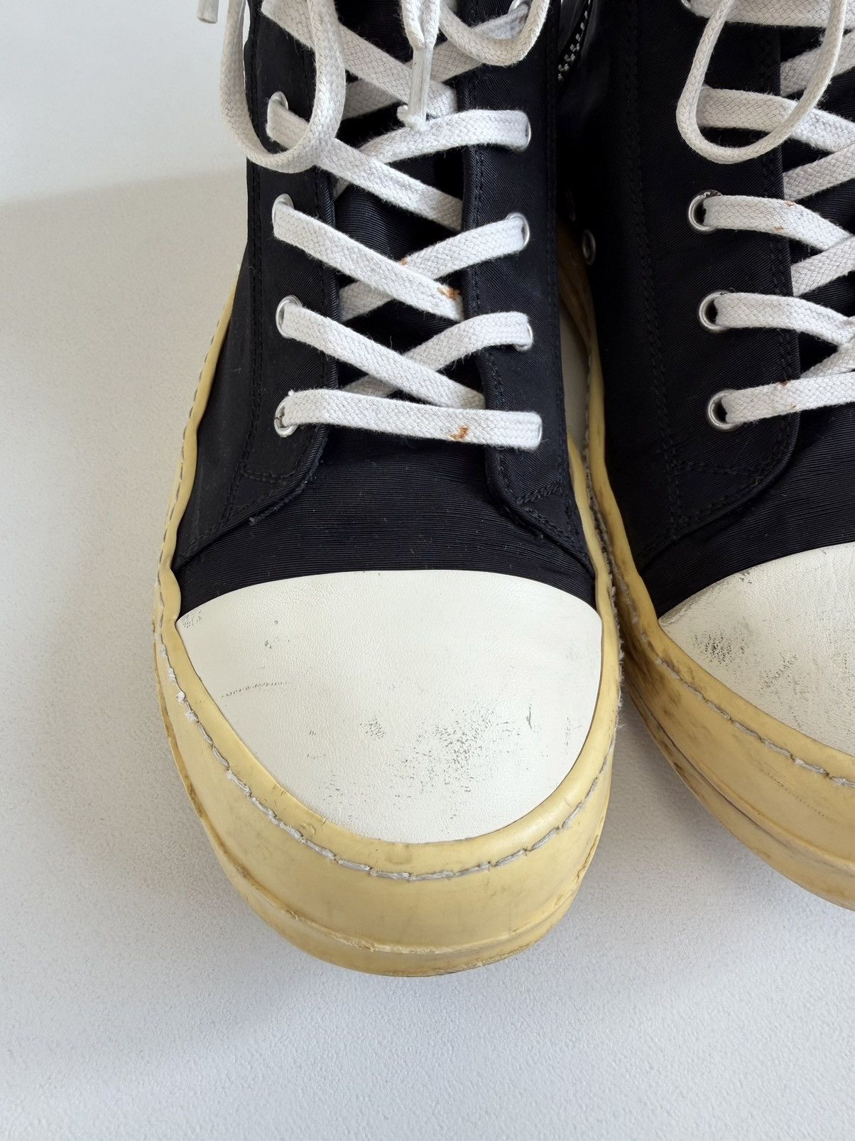 Rick Owens Drkshdw Yellow Sole Black Nylon Ramones Sneakers Size US 8 / EU 41 - 10 Thumbnail