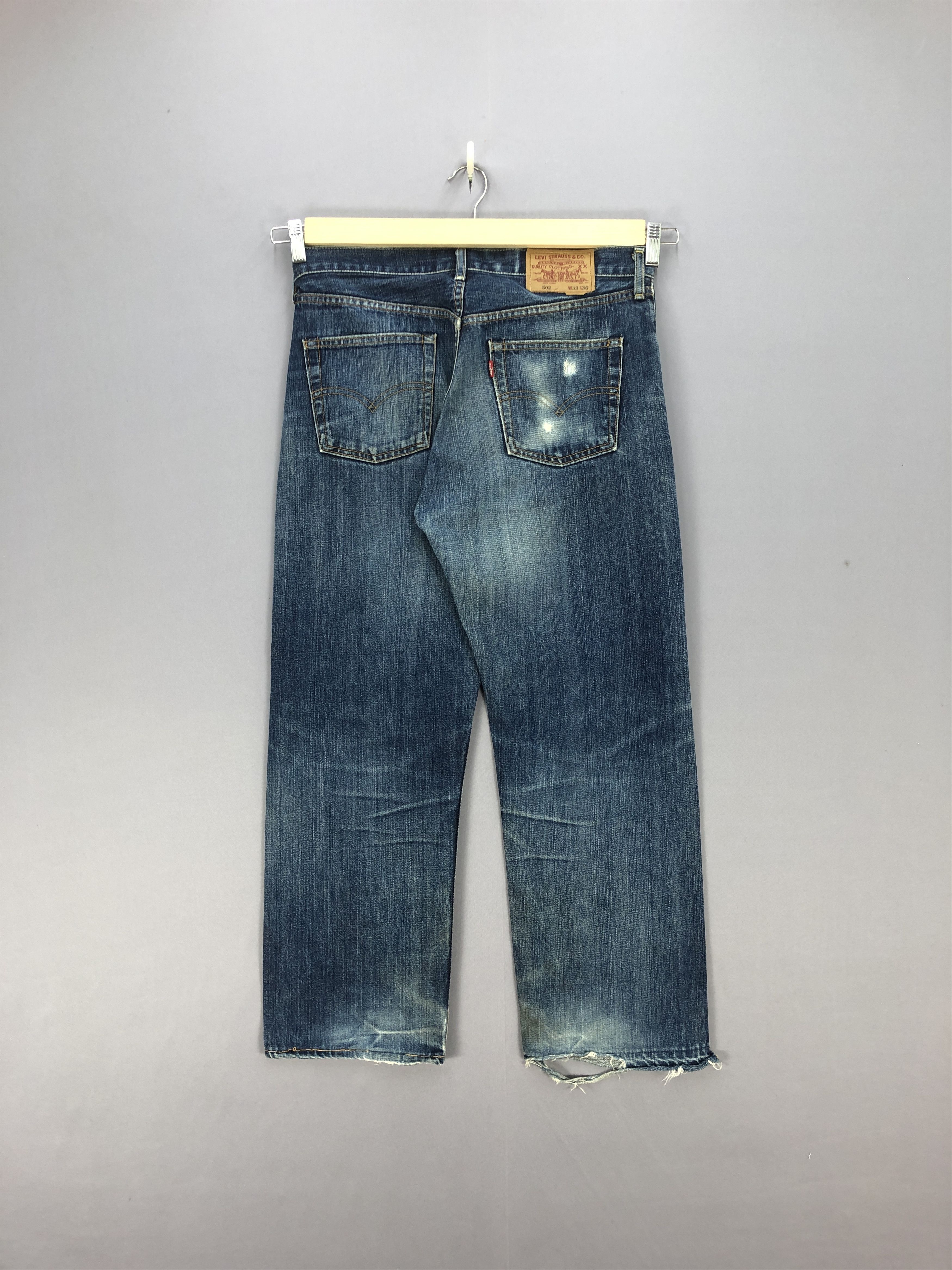 Levi's Vintage Levis Selvedge Jeans Levi's 502 Distressed Denim Size US 34 / EU 50 - 2 Thumbnail
