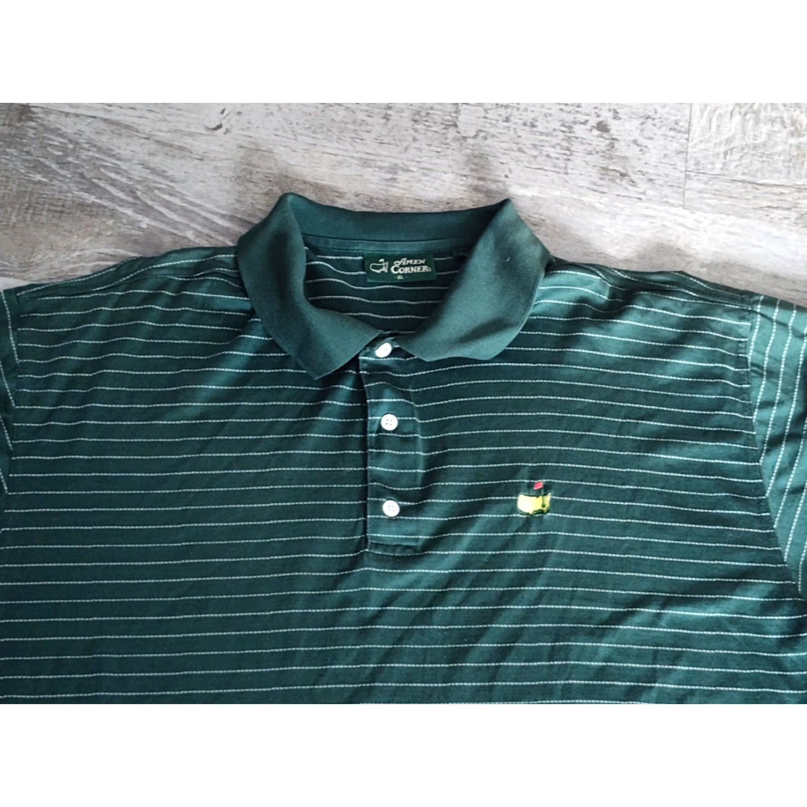 Vintage VINTAGE Amen Corner Masters Golf Polo Shirt Men XL Green Striped Short Sleeve Button-Up Casual Size US XL / EU 56 / 4 - 6 Thumbnail