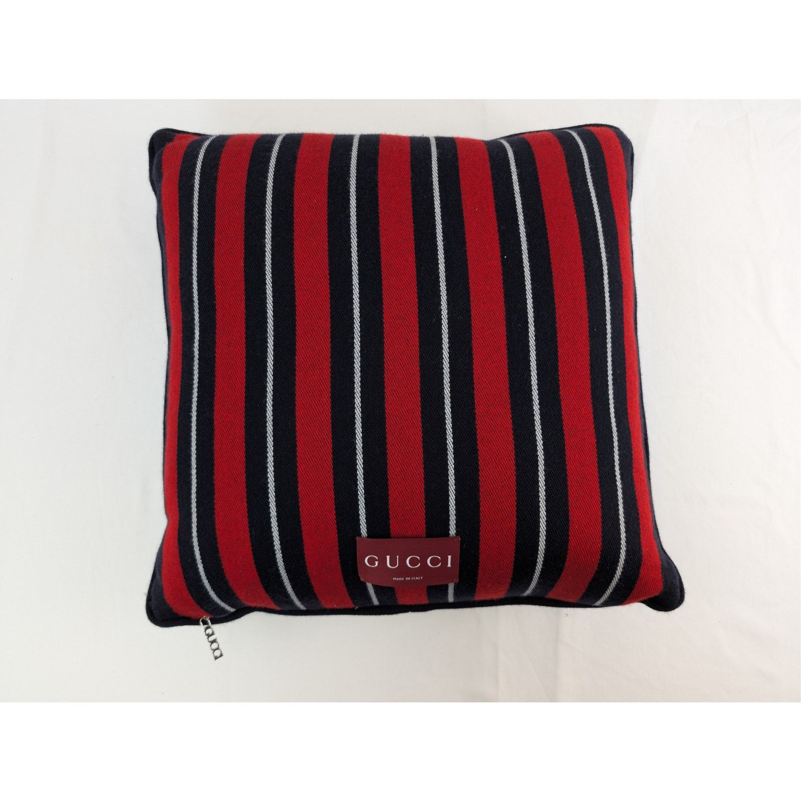 Gucci o1rshd1 Size: OS / Web Wool Cushion Pillow in Green / Red Size ONE SIZE - 2 Thumbnail