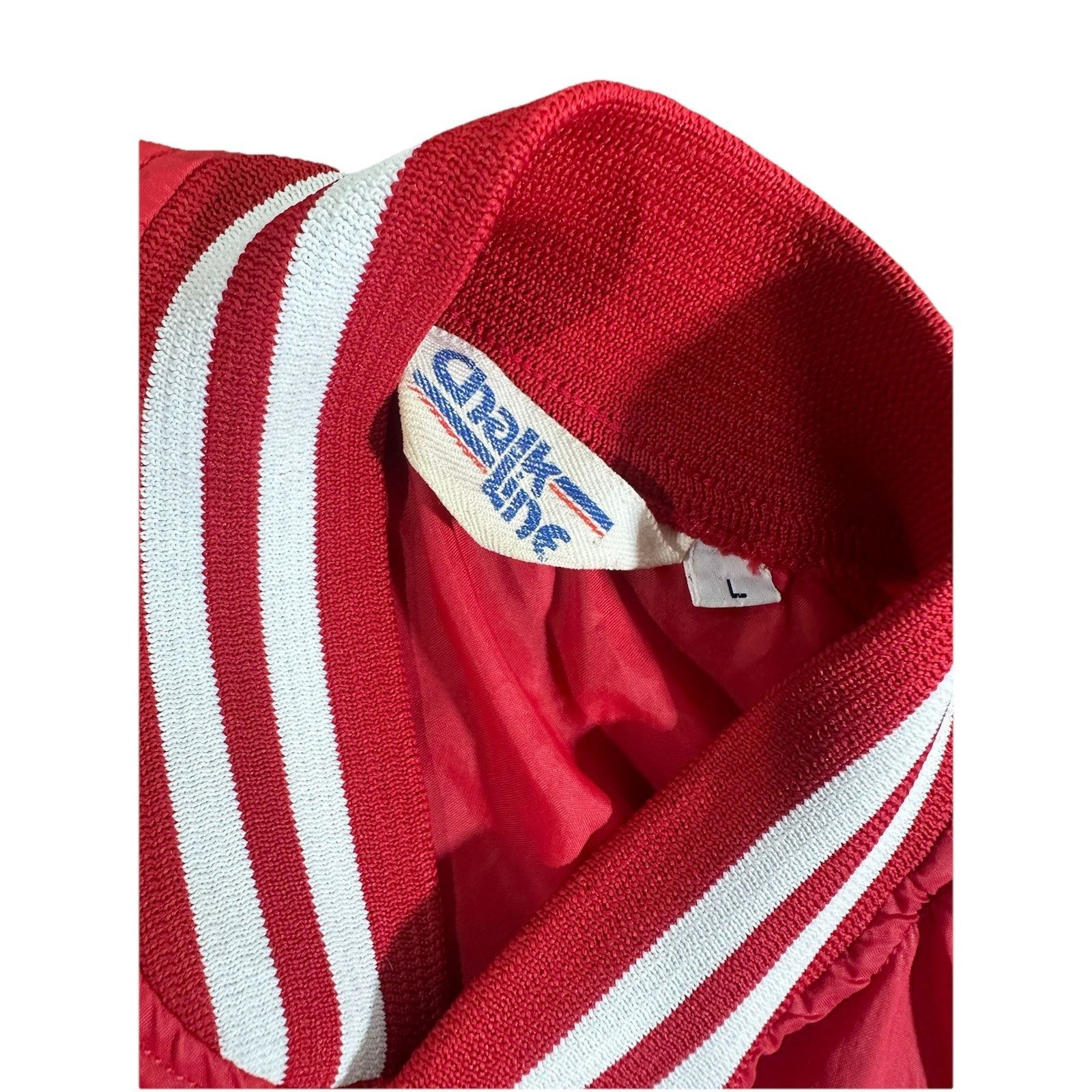 Chalk Line Vintage 80s Chalkline Wisconsin Badgers Bomber Jacket Satin Size US L / EU 52-54 / 3 - 3 Thumbnail