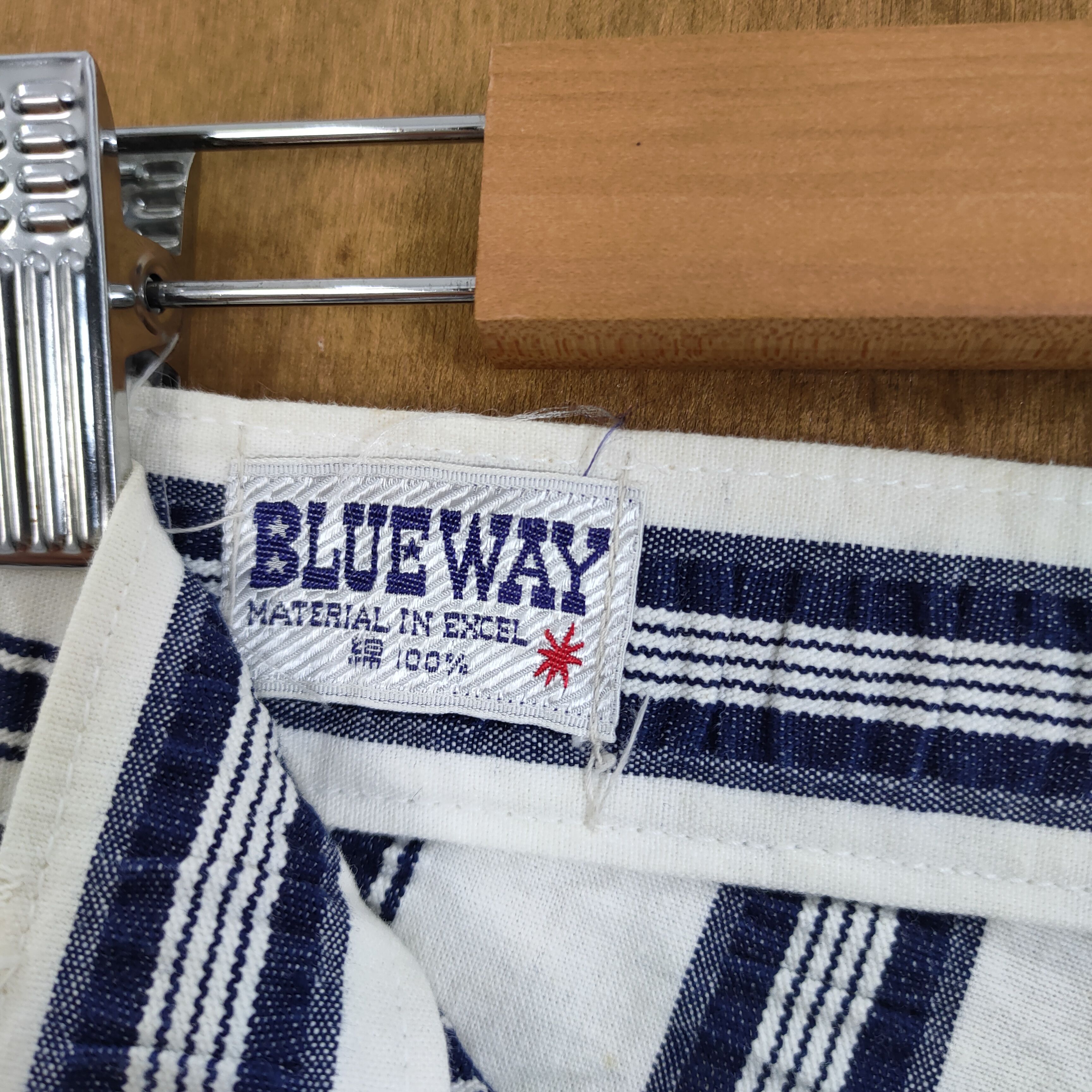 Japan Blue × Solid and Striped × Vintage VINTAGE BLUE WAY TALON STRIPE FLARED PANTS Size US 28 / EU 44 - 14 Thumbnail