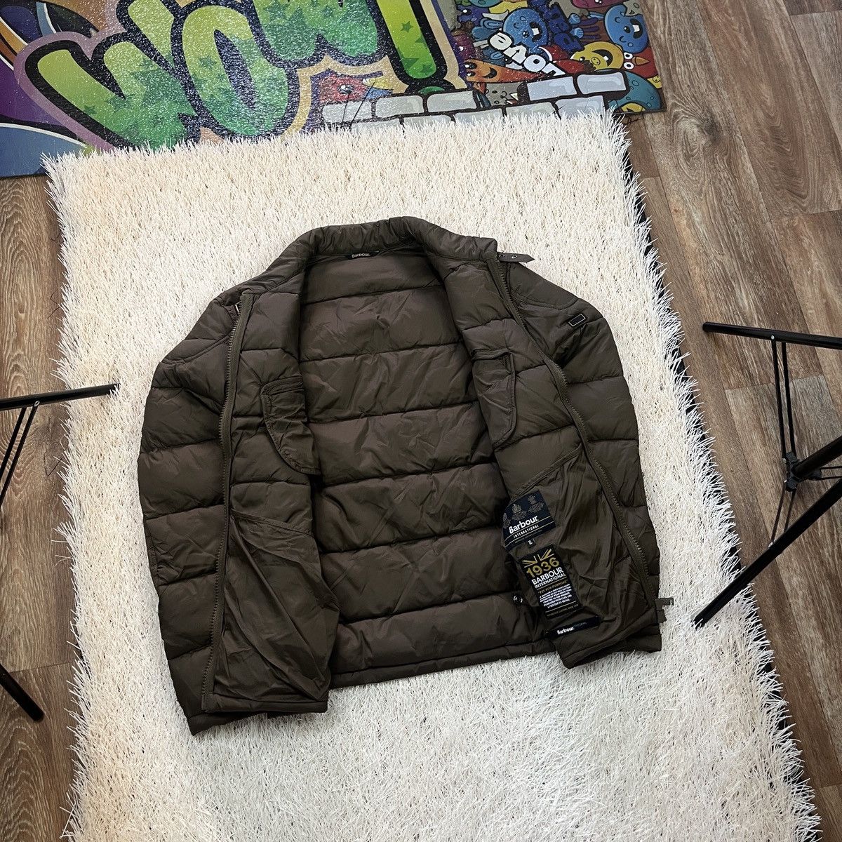 Barbour Men's Barbour International Handle Quilt Jacket Khaki Size US XL / EU 56 / 4 - 3 Thumbnail