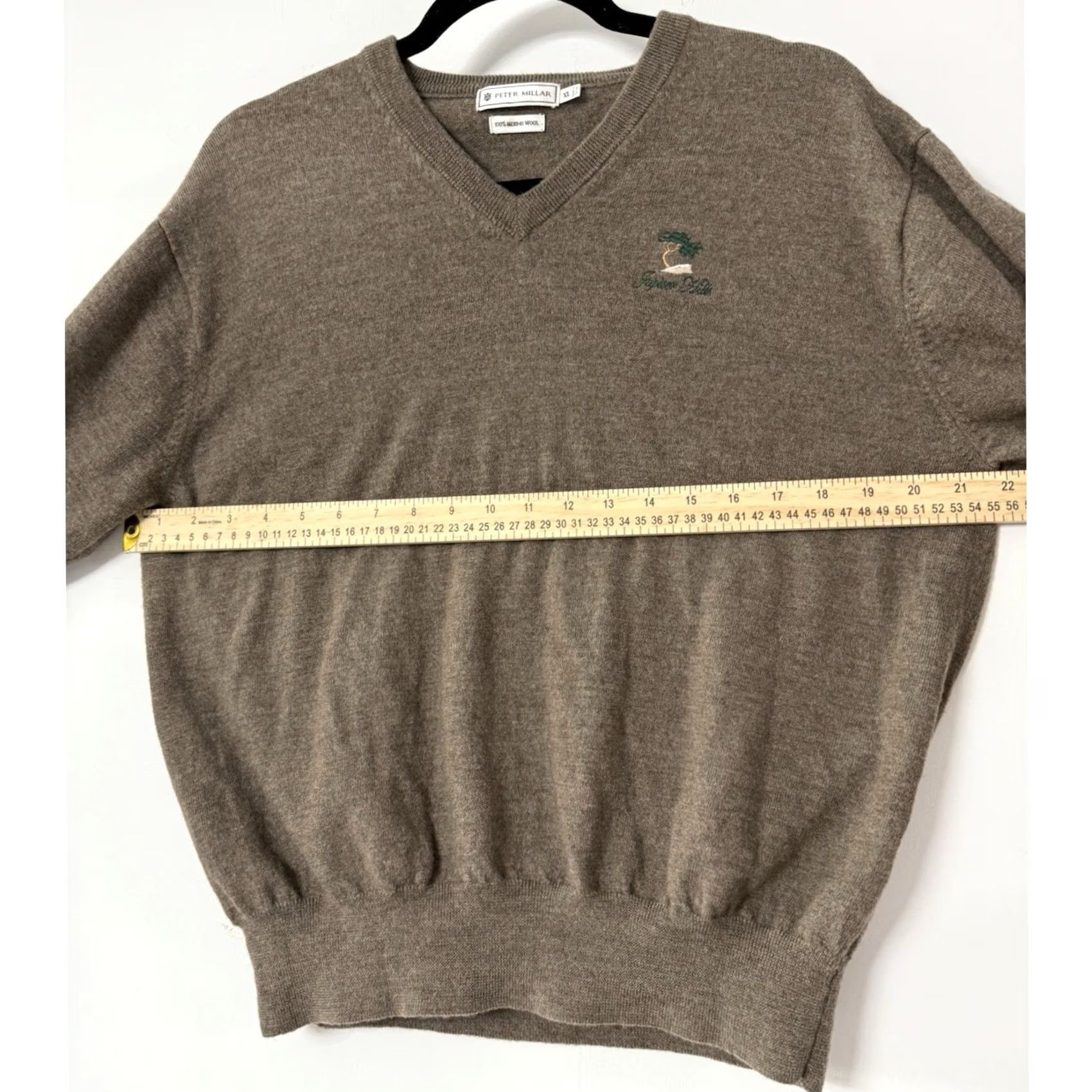 Peter Millar Peter Millar Merino Wool Blend Sweater Brown Solid Knit Men XL V-Neck Pullover Long Sleeve Size US XL / EU 56 / 4 - 7 Thumbnail