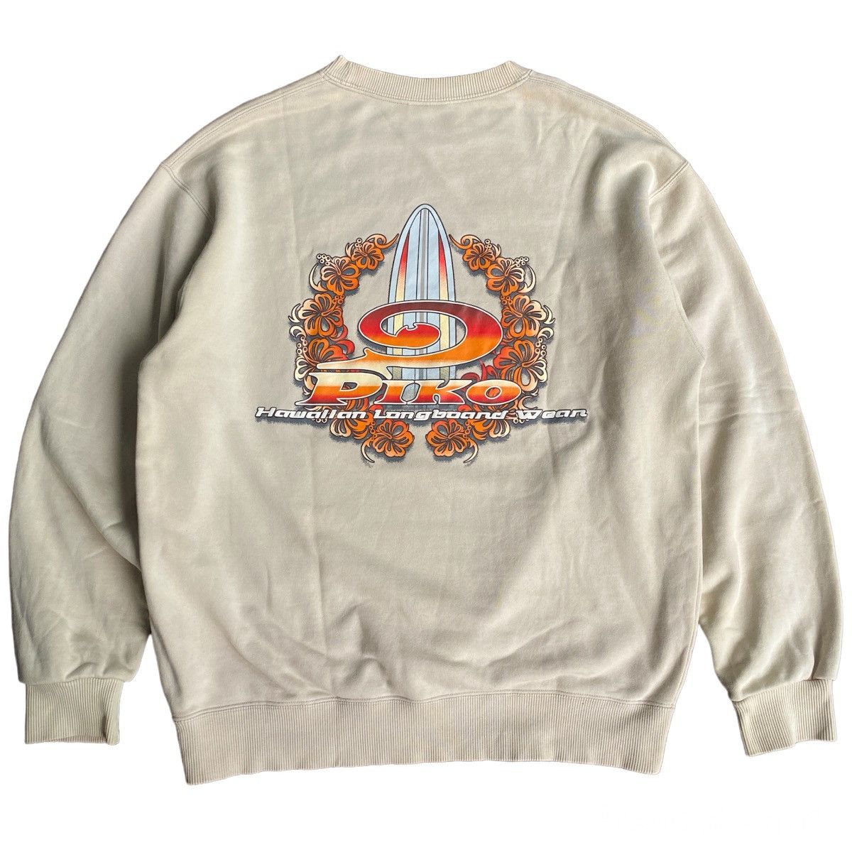 Vintage Vintage 90s Piko Surfboard Beige Sweatshirt Medium Size US M / EU 48-50 / 2 - 1 Thumbnail