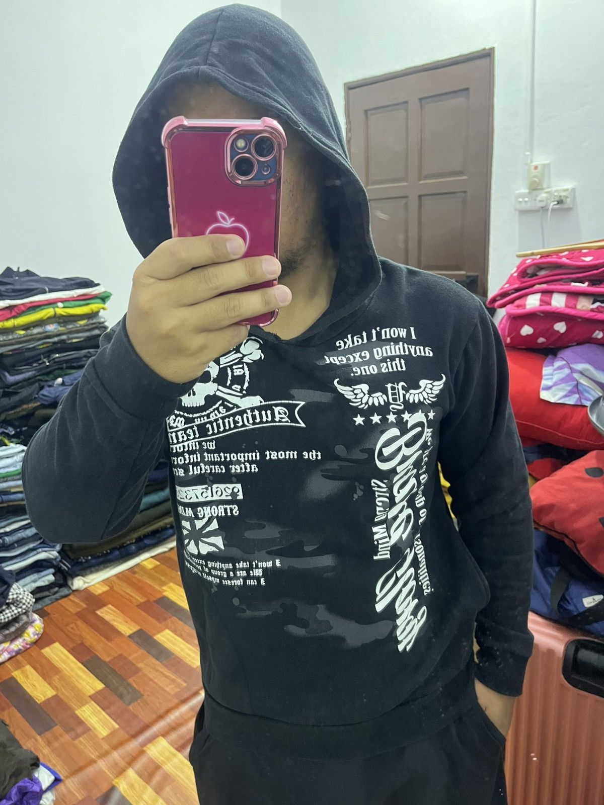 Japanese Brand Freude Skull Graphic Hoodie Black Boxy Fit Japan Size US S / EU 44-46 / 1 - 1 Thumbnail