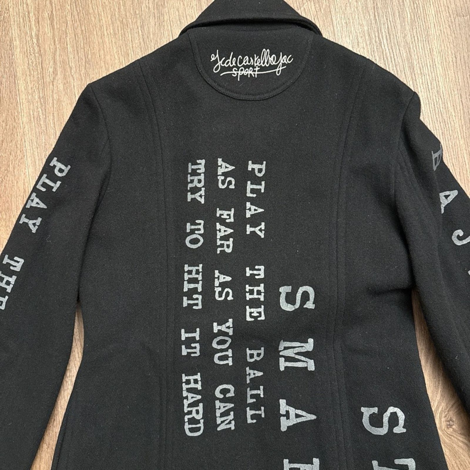 Jean Charles De Castelbajac Castelbajac wool Black Graphic Text Coat Small Size S / US 4 / IT 40 - 5 Thumbnail