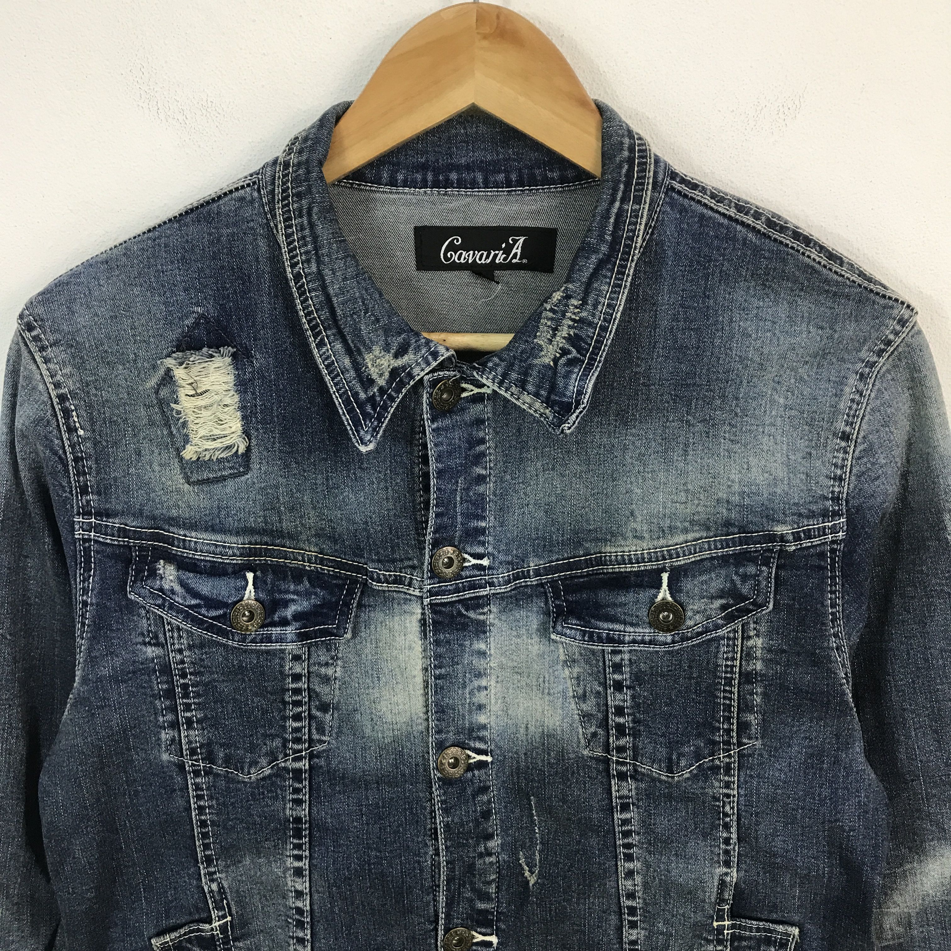 Japanese Brand Gavaria Denim distressed jacket Button Size US L / EU 52-54 / 3 - 3 Thumbnail