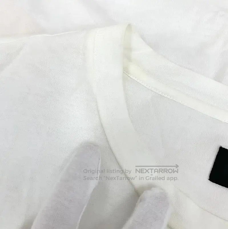 Fendi Fendi White Cotton T-Shirt with Colorful Stripe . Size L / US 10 / IT 46 - 8 Thumbnail