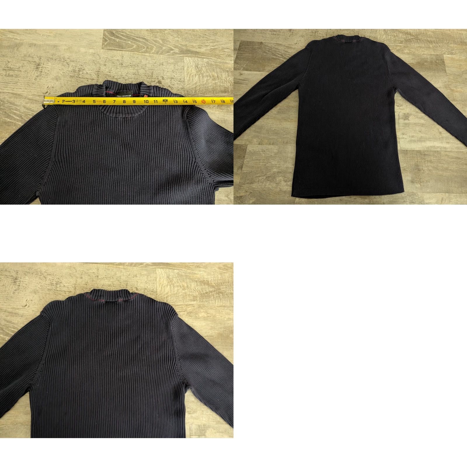 Polo Ralph Lauren VINTAGE Polo Ralph Lauren Polo Jeans Company Ribbed 100% Cotton Sweater L Navy Womens Pullover Knit Mock Neck Long Sleeve Slim 90s Preppy Logo Size L / US 10 / IT 46 - 9 Thumbnail