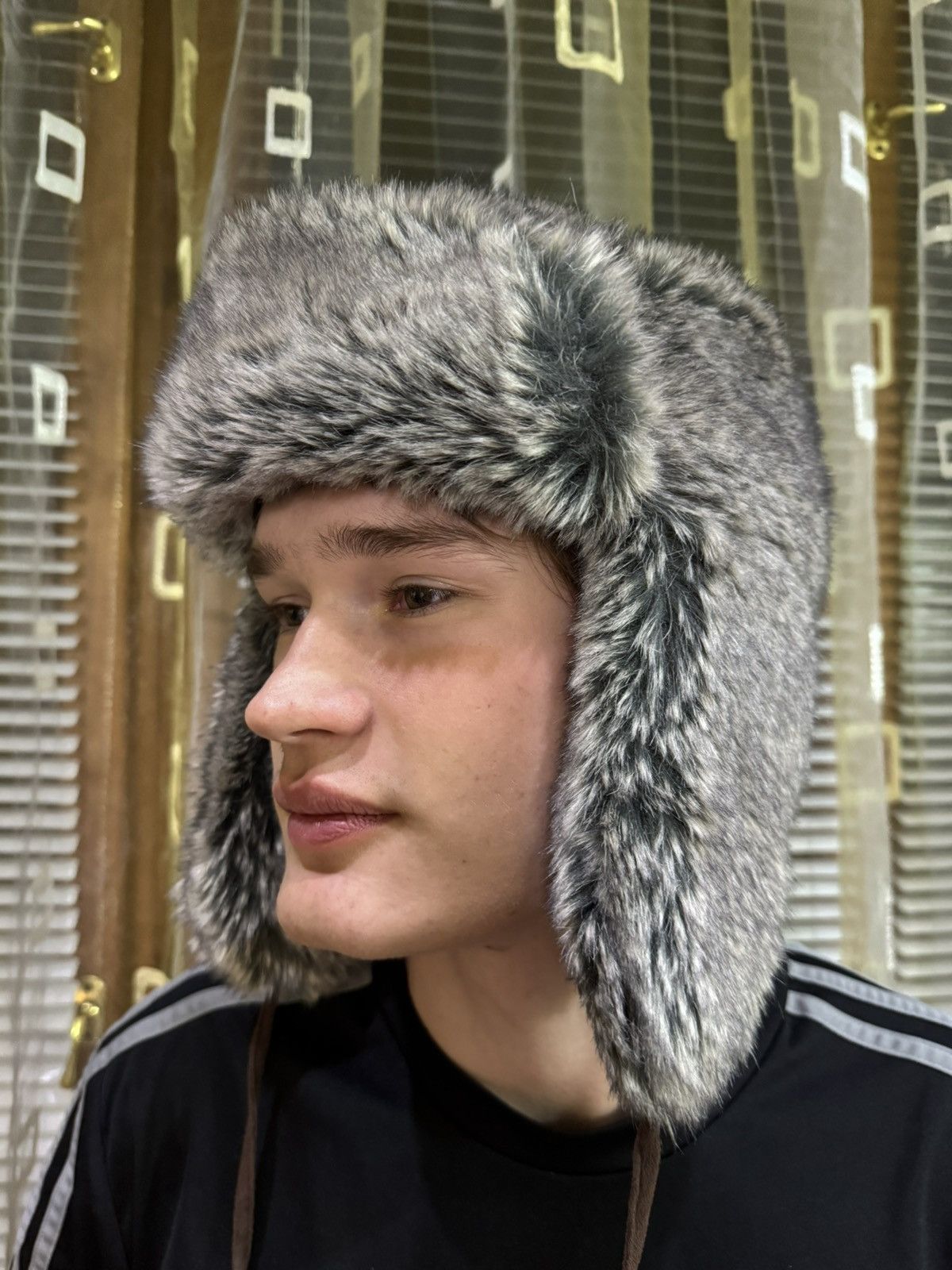 Hysteric Glamour × Vintage Vintage Crazy Y2K Mohair Fuzzy Hat Ushanka Punk Huge Size ONE SIZE - 1 Thumbnail