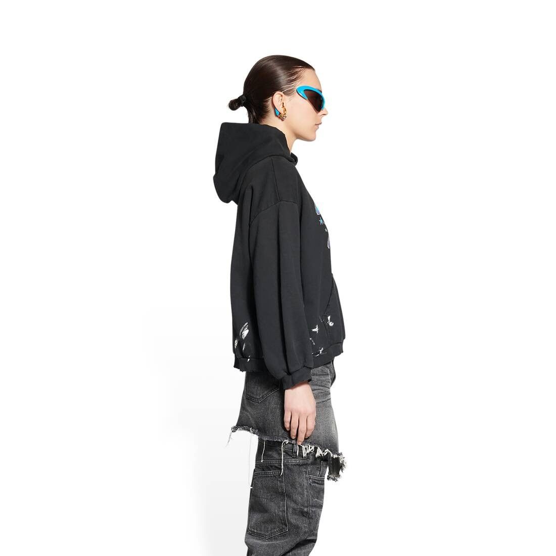 Balenciaga o1mt1gz0924 90/10 Hoodie Small Fit in Black Size XS / US 0-2 / IT 36-38 - 4 Thumbnail