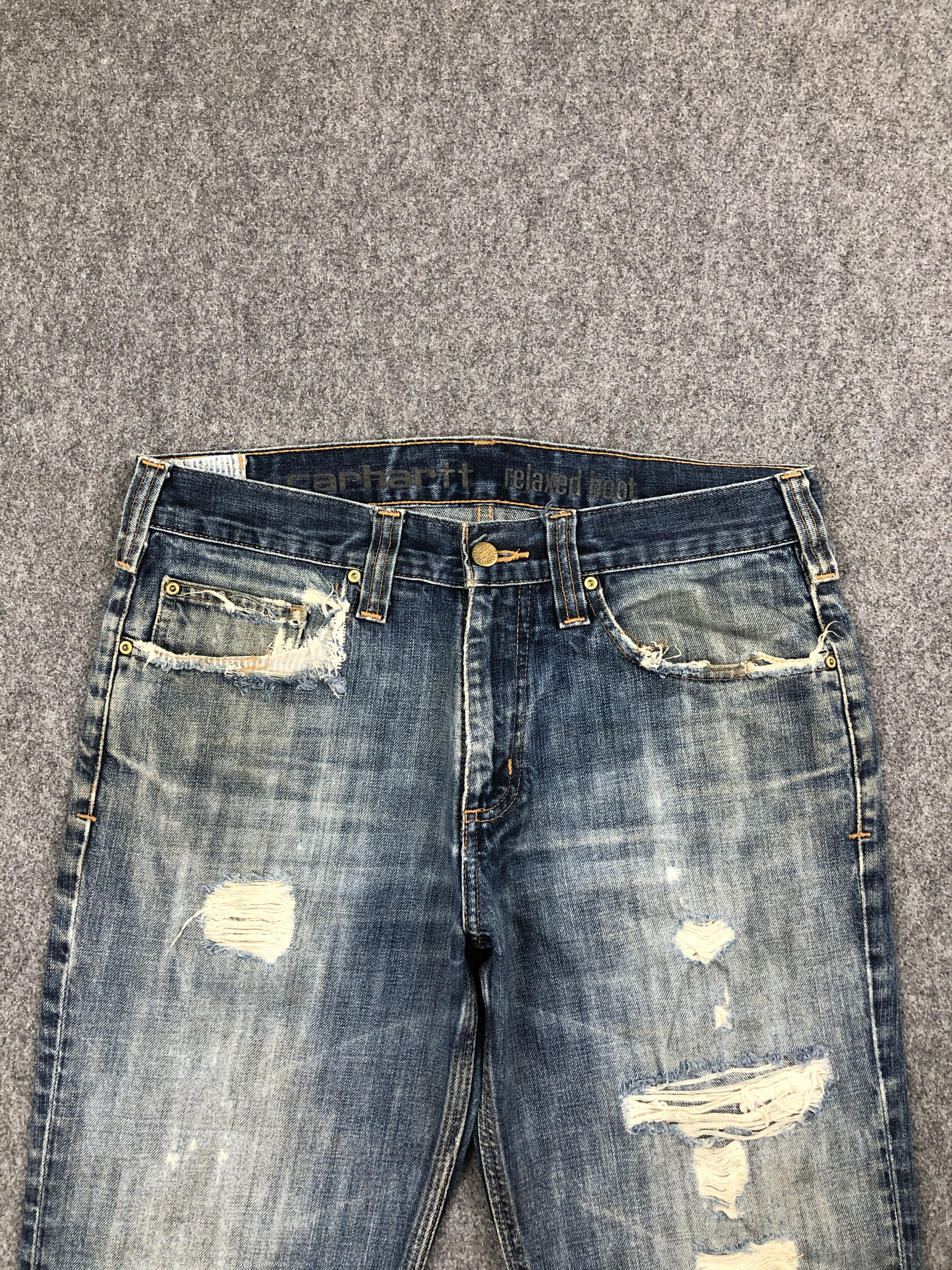 Carhartt Vintage Distressed Carhartt Flared Bootcut Jeans DP2545 Size US 31 - 2 Thumbnail