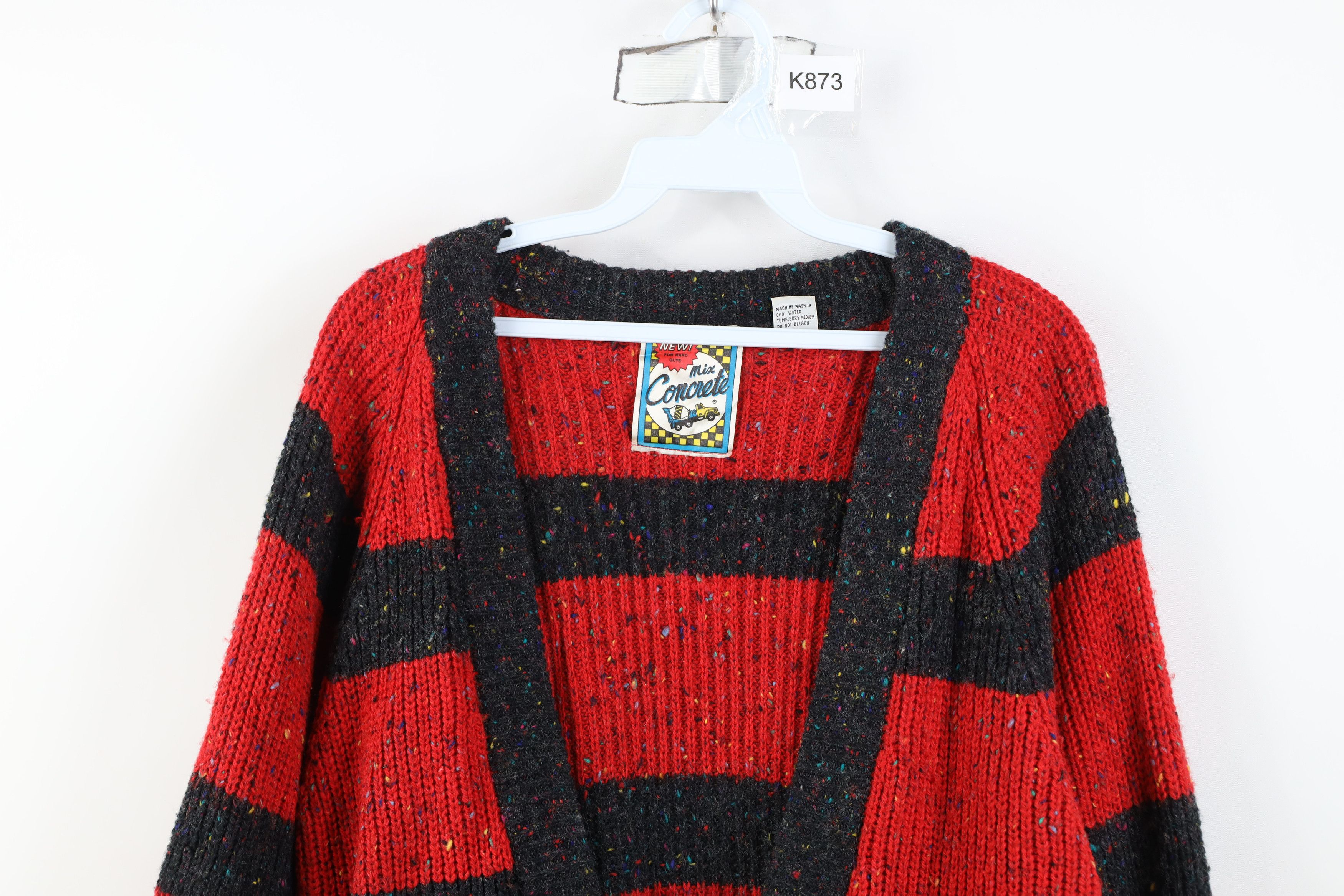 Vintage Vintage 90s Streetwear Rainbow Ribbed Knit Cardigan Sweater Size US M / EU 48-50 / 2 - 2 Thumbnail