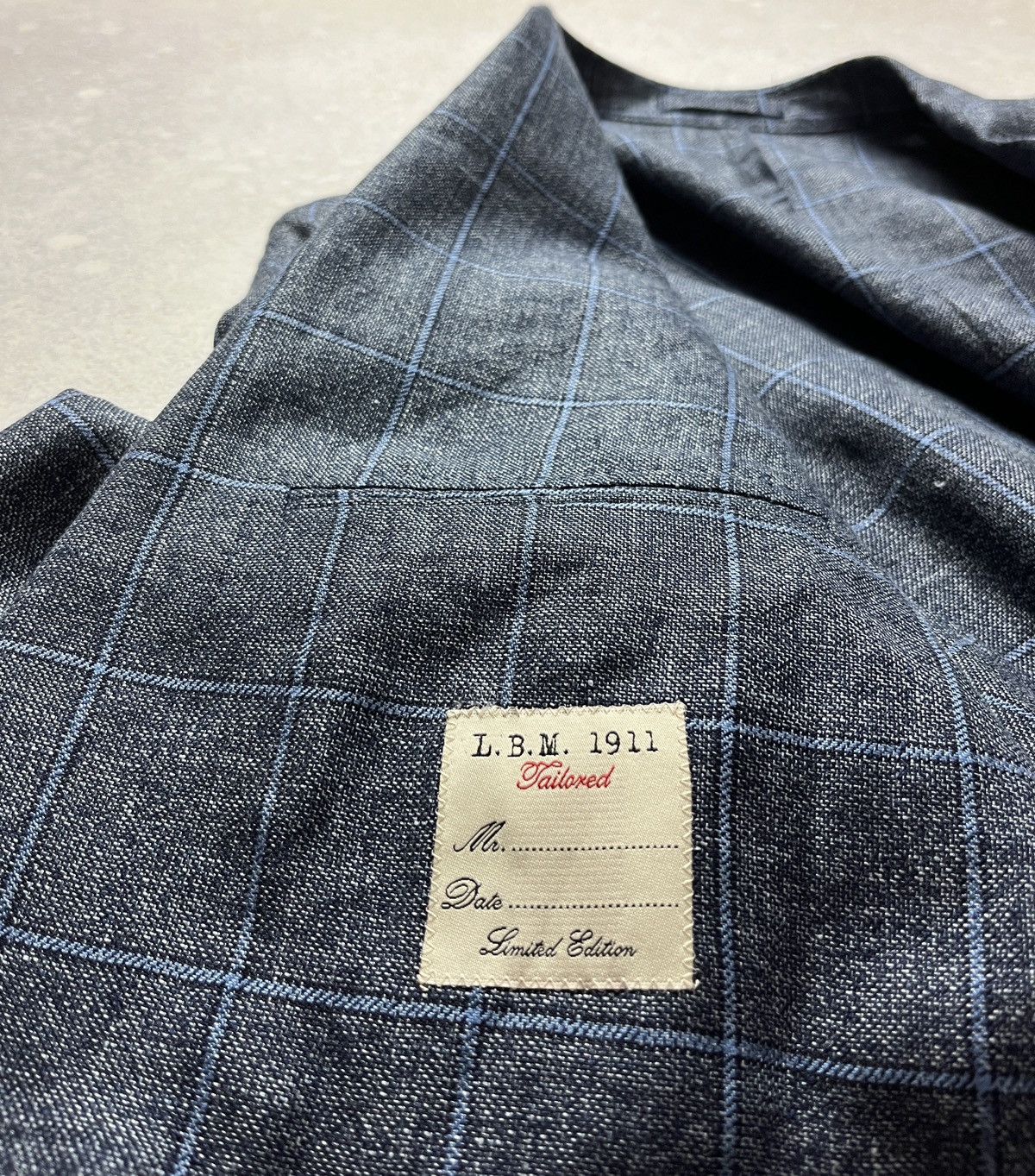 L.B.M. 1911 LBM 1911 Tailored Blue Check Patch Pocket Sportcoat Blazer Size 46R - 8 Thumbnail