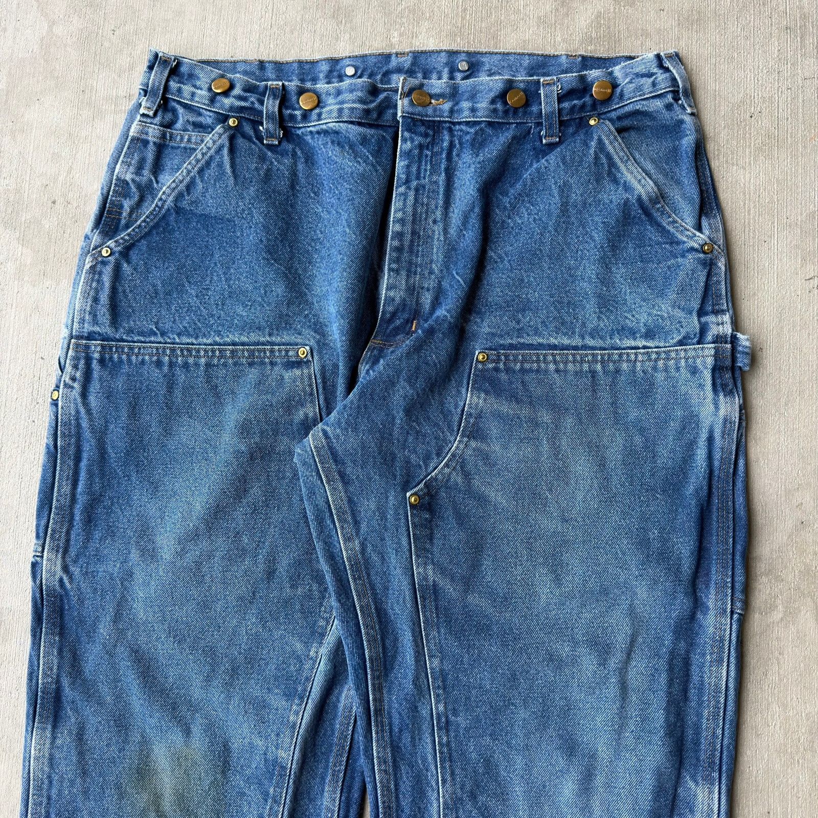 Carhartt × Vintage Carhartt denim blue jean double knee work carpenter pants Size US 38 / EU 54 - 2 Thumbnail