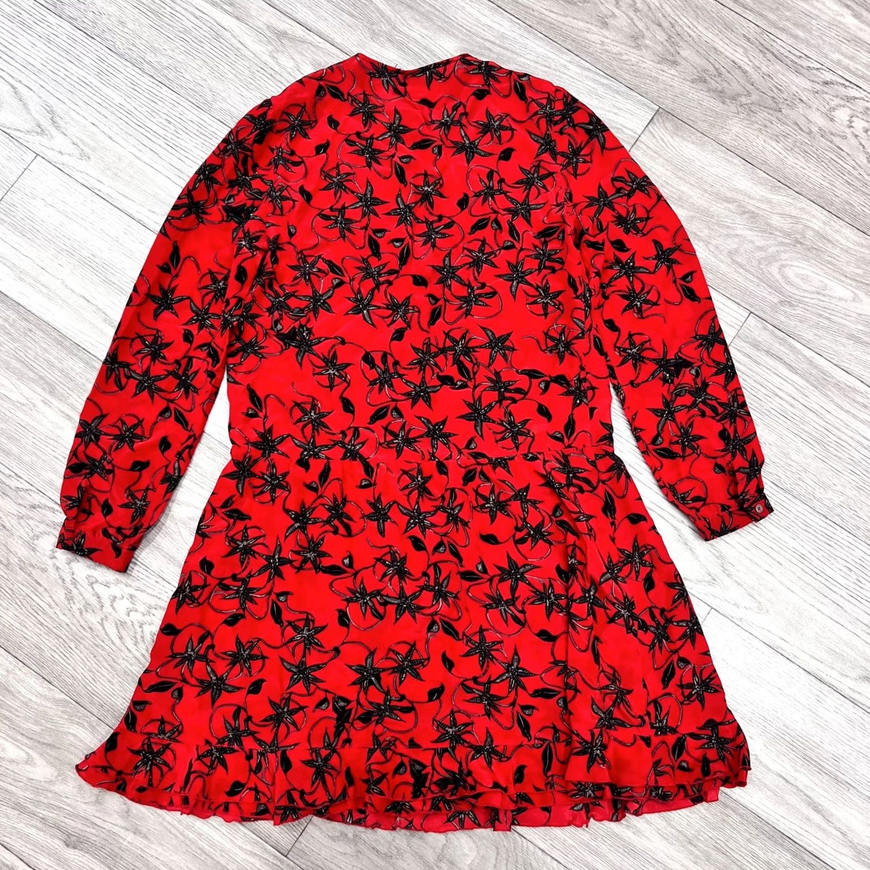 Zadig & Voltaire Zadig & Voltaire Remus Silk Floral Print Red Black Dress M Women Long Sleeve Mini Short Vintage: No Size M / US 6-8 / IT 42-44 - 7 Thumbnail