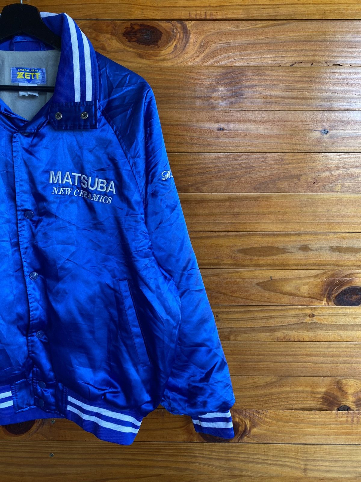 Japanese Brand Zett Baseball Gear Matsuba New Ceramics Blue Varsity Jacket Size US L / EU 52-54 / 3 - 6 Thumbnail