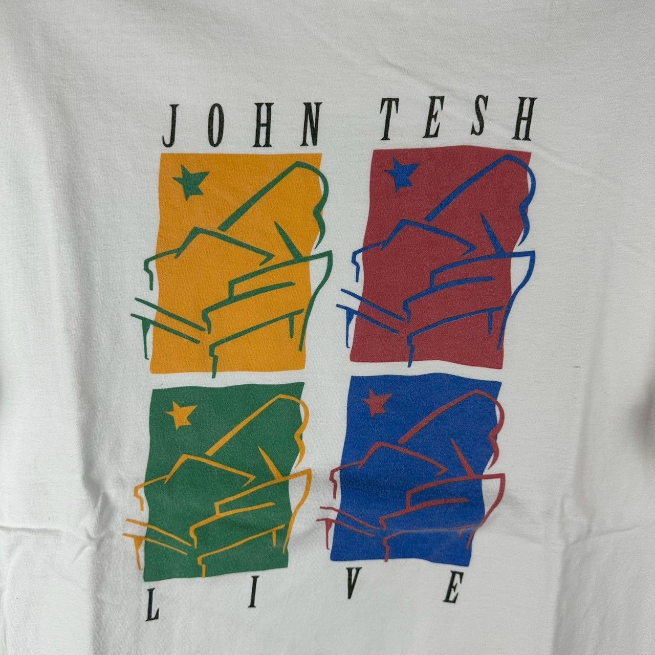 Band Tees × Hanes × Vintage Vintage 90s John Tesh Live Piano Artwork Large T-shirt Size US L / EU 52-54 / 3 - 5 Thumbnail
