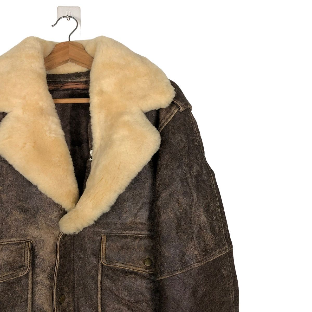 Japanese Brand 🔥VINTAGE FLY LEATHER JACKET BIKER MINK FUR COLLAR Size US M / EU 48-50 / 2 - 4 Thumbnail