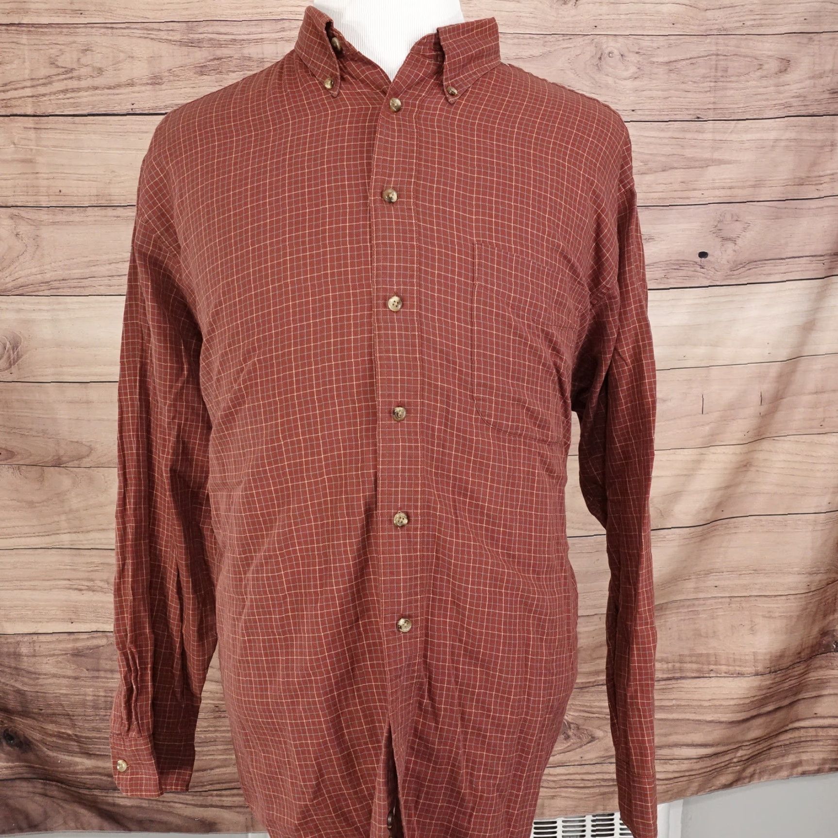 Roundtree & Yorke Roundtree & Yorke Men's XL Button-Up Check Shirt Casual Business Formal Spring Summer Fall Winter Size US XL / EU 56 / 4 - 3 Thumbnail