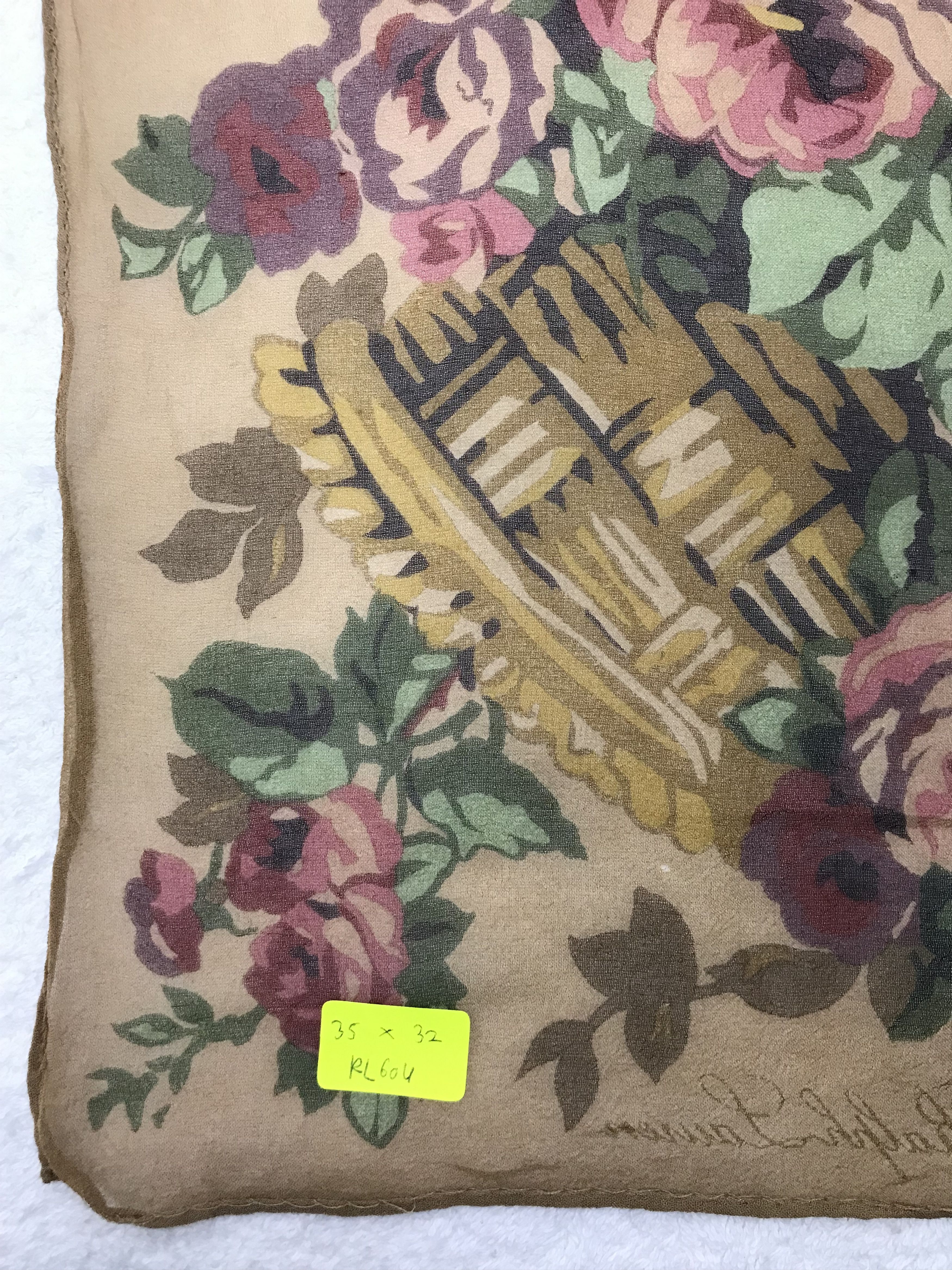 Ralph Lauren RL604 Vintage Ralph Lauren Silk Scarf Shawl Designer Scarf Size ONE SIZE - 4 Thumbnail