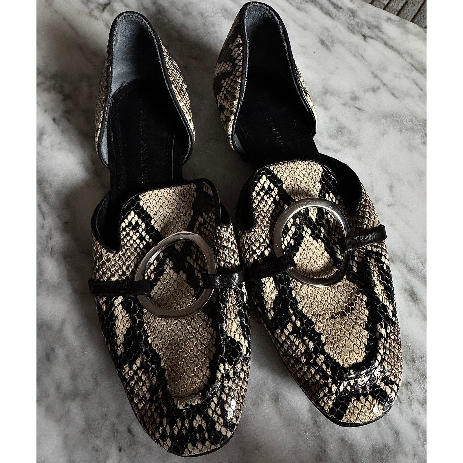 Other Sigerson Morrison Lanthe Snake-Print Loafers Size US 5.5 / IT 35.5 - 1 Thumbnail