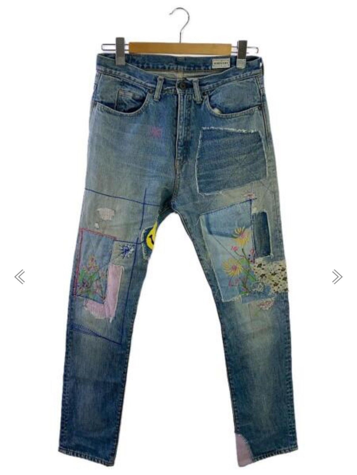 Jean Kapital Okabilly 14 Oz - Patchwork Gitan - Indigo - Neuf Avec Étiquettes