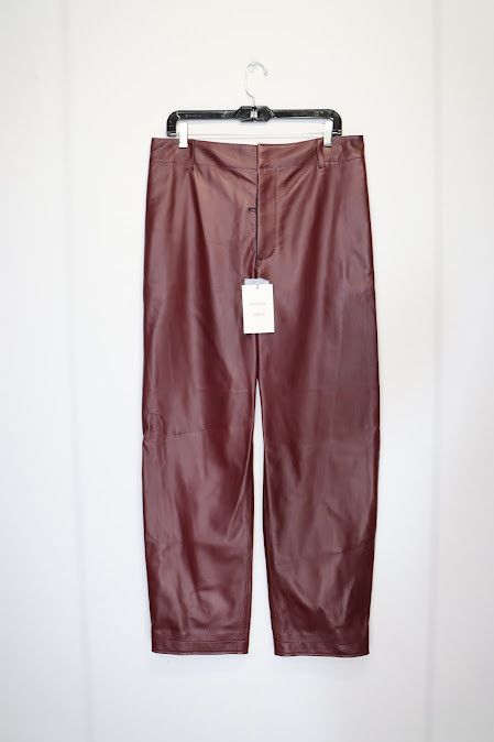 image of Bottega Veneta O1Rshd Smooth Nappa Trousers In Ox Blood, Men's (Size 32)