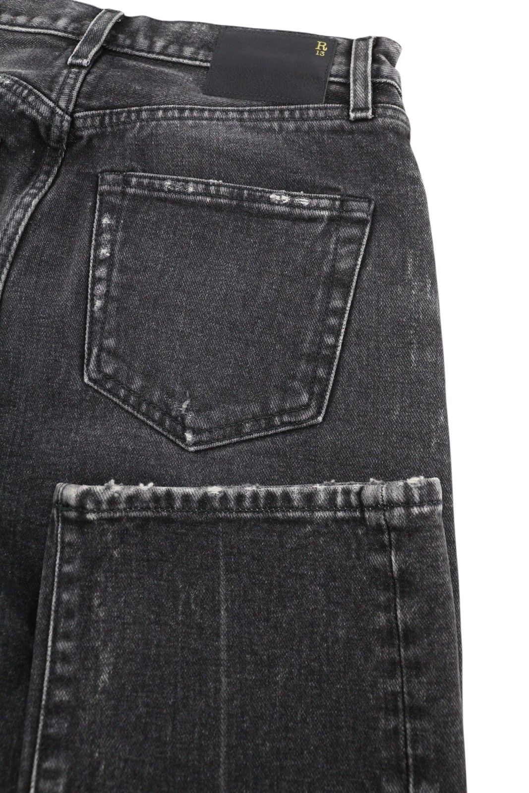 R13 COURTNEY SLIM 27 Everit Black Faded Cropped Distress 86493 Size 27" / US 4 / IT 40 - 6 Thumbnail