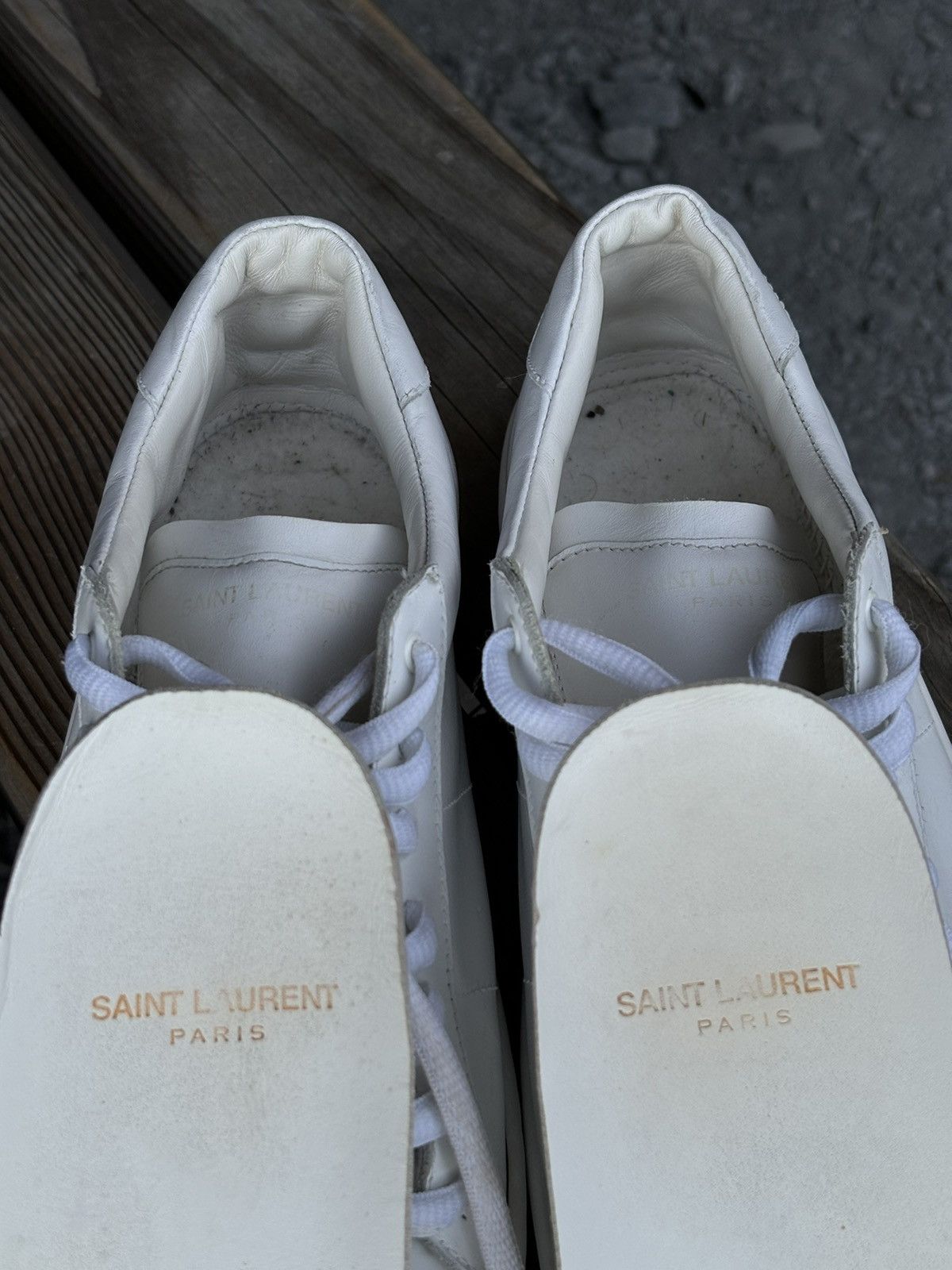 Saint Laurent Paris YSL Paris SL/01 Signature Court Classic Leather Low Top Sneaker Shoes Trainers Size US 10 / IT 40 - 22 Thumbnail