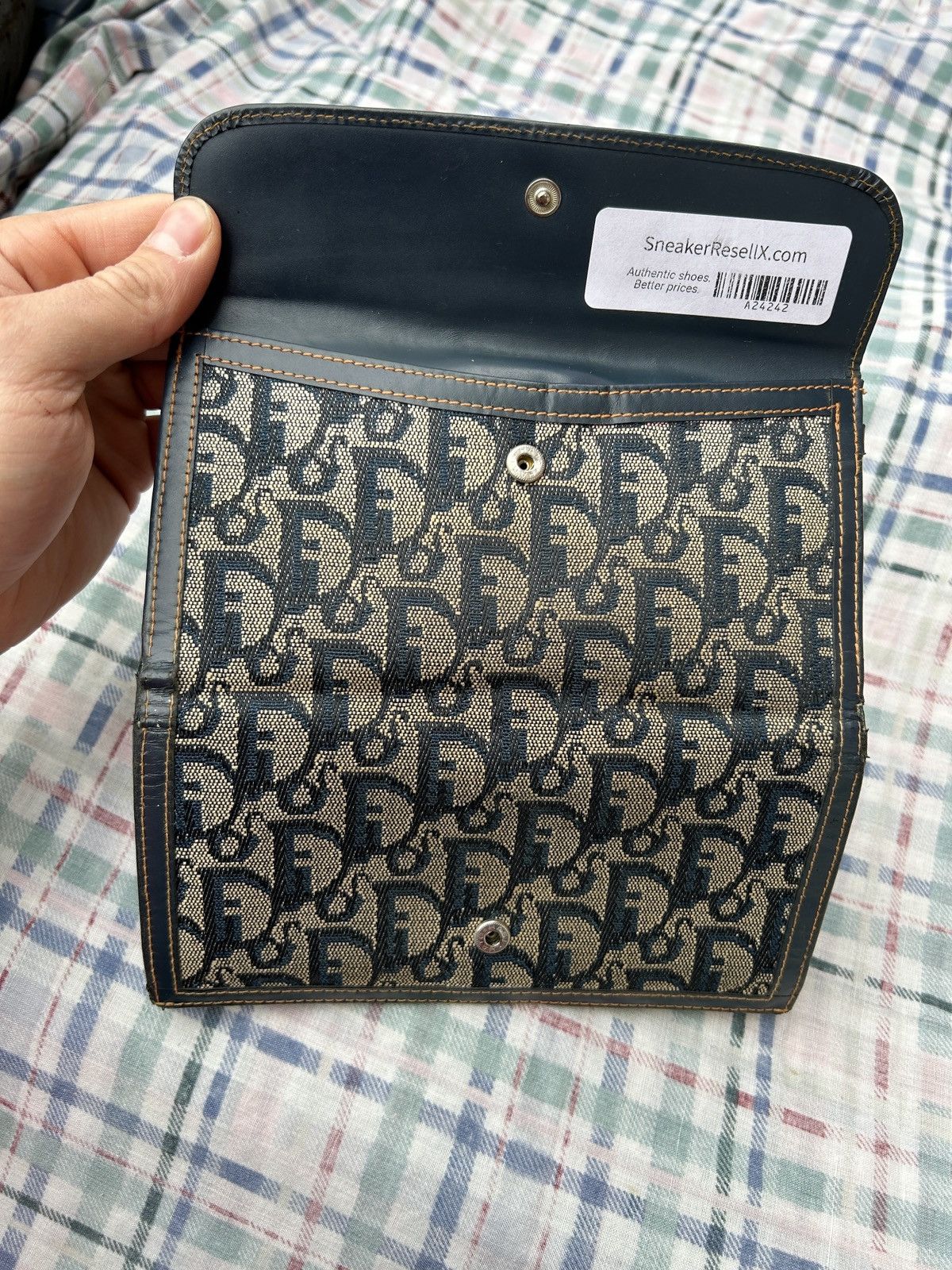 Christian Dior Monsieur Christian Dior Blue Monogram Canvas Flap Wallet Size ONE SIZE - 3 Thumbnail