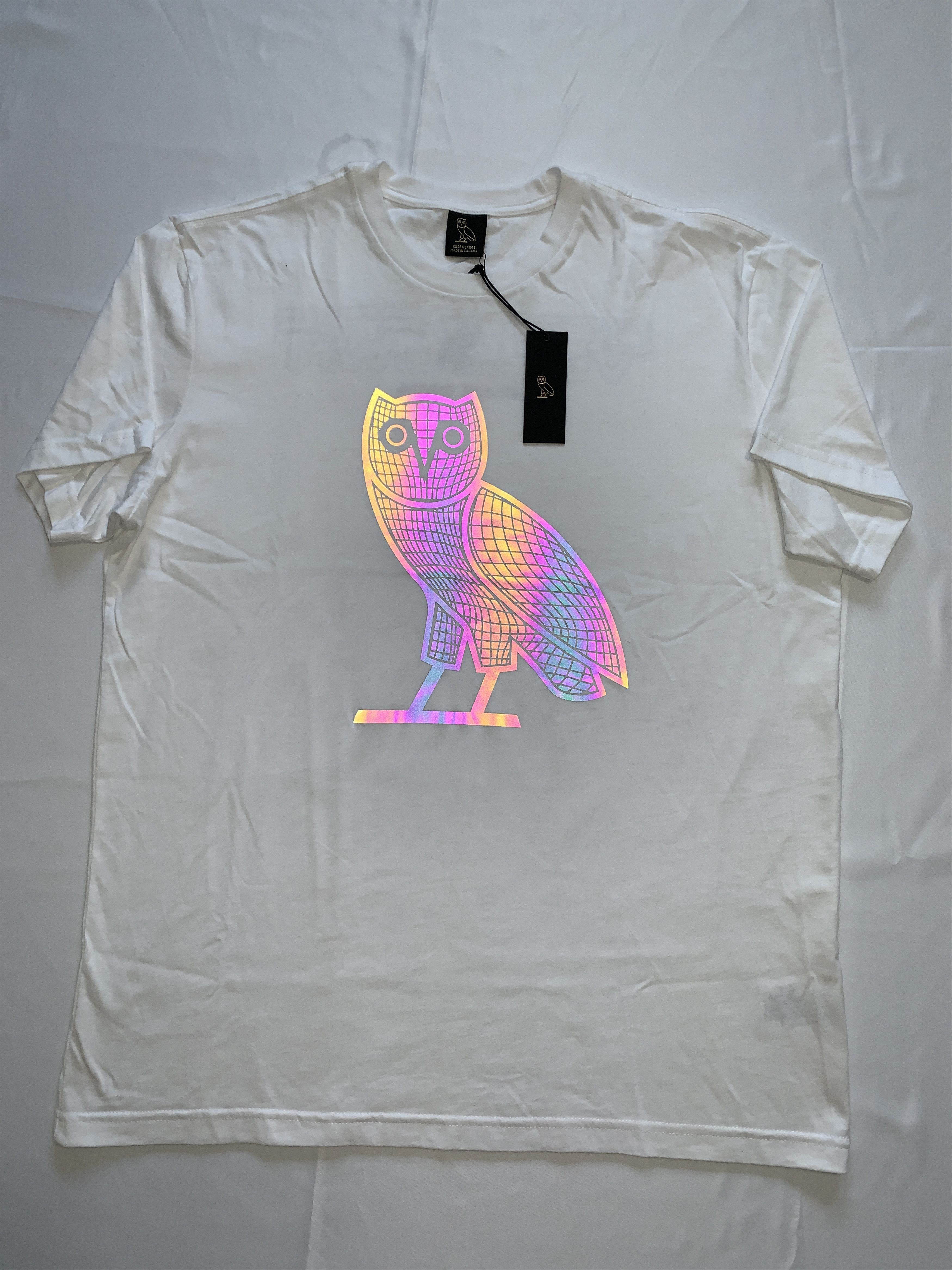 Drake *RARE* OVO Iridescent Grid OG Owl T-shirt Size US XL / EU 56 / 4 - 2 Thumbnail