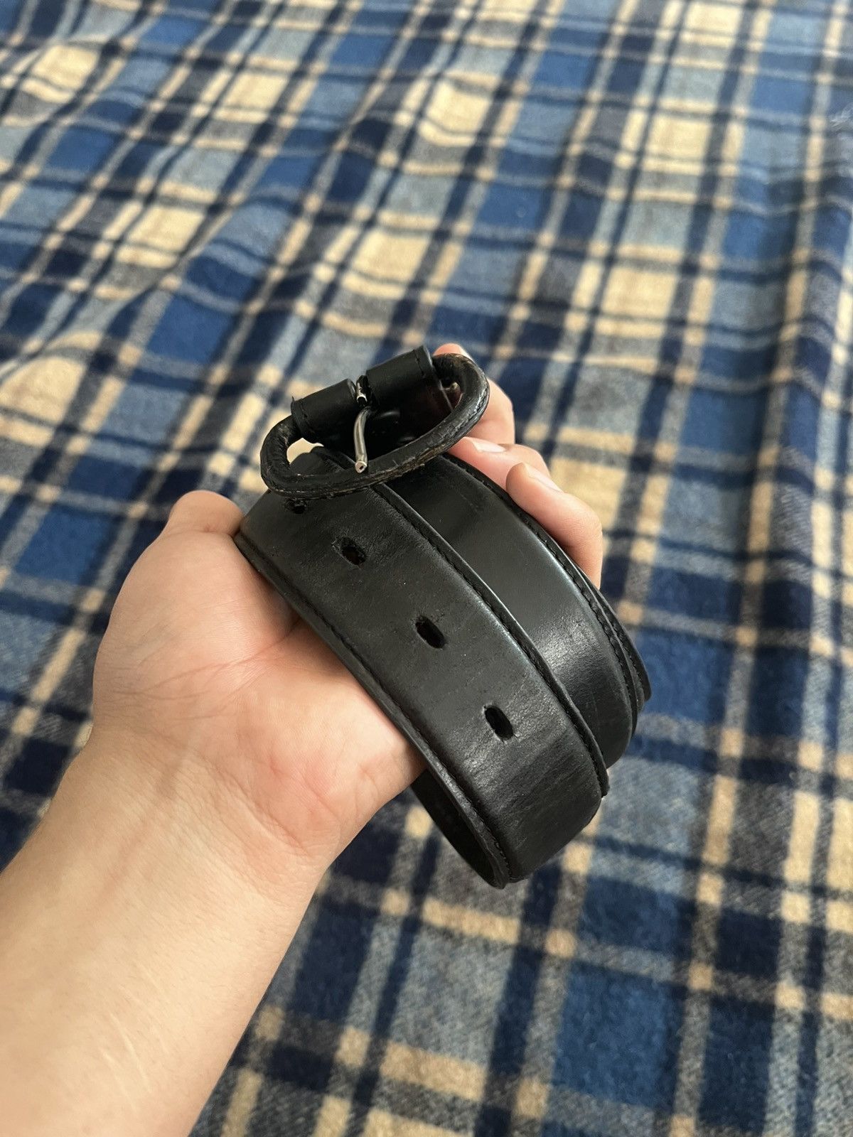 Other Vintage 2000’s Black Leather Western Leather buckle belt 40” Size 40 - 6 Thumbnail