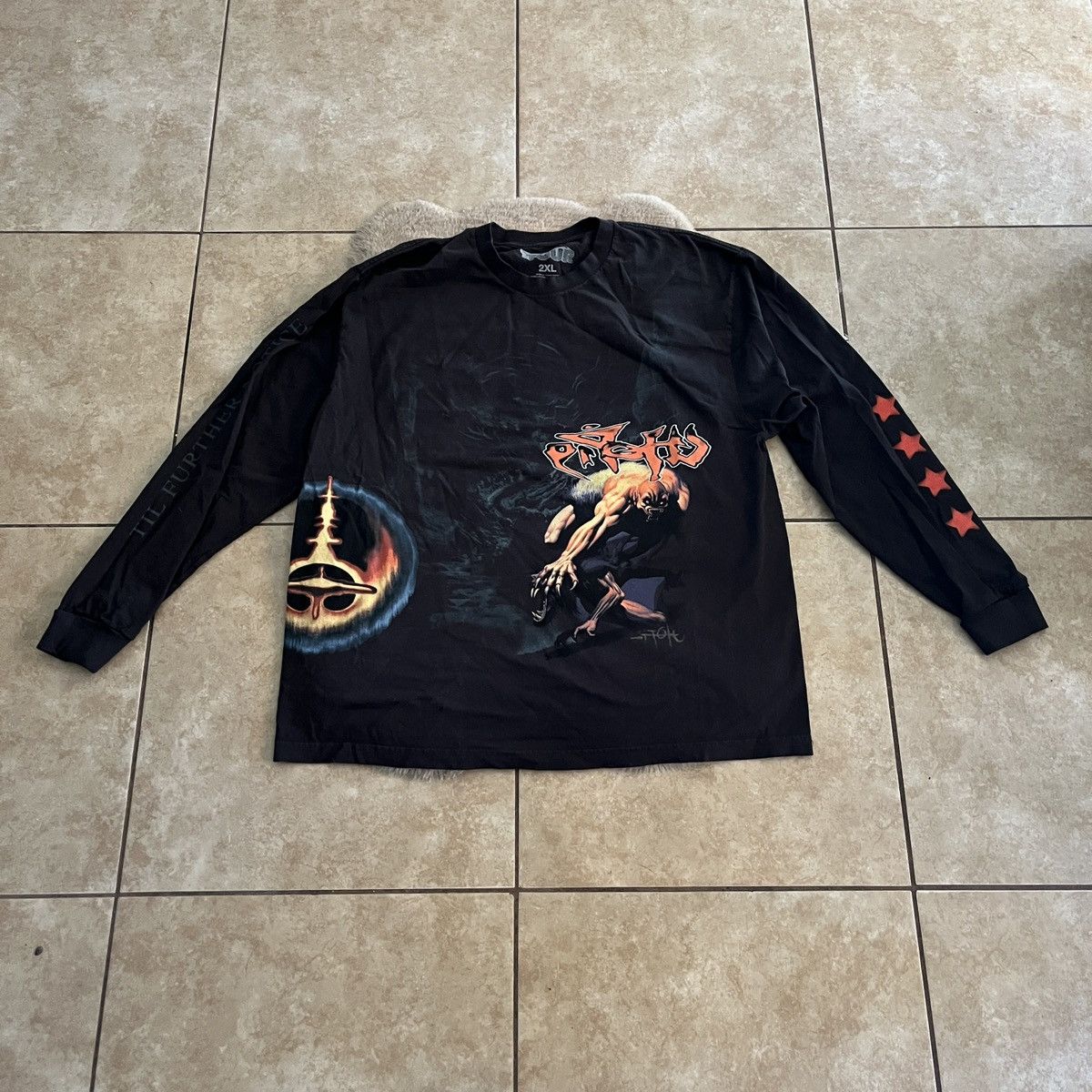 image of Travis Scott Utopia Circus Maximus Sounds Long Sleeve Shirt in Black, Men's (Size 2XL)