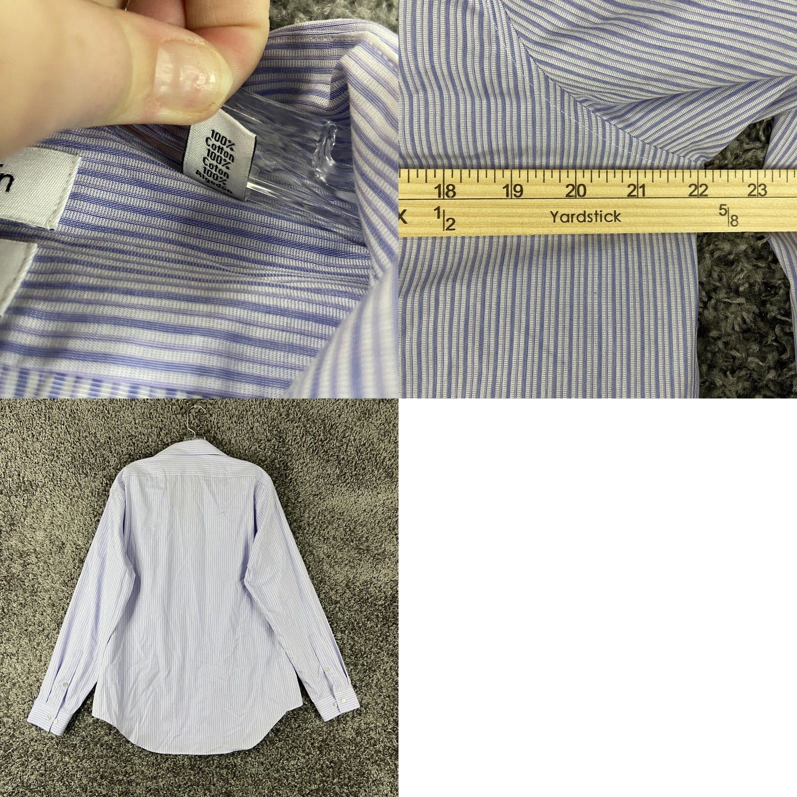 Calvin Klein VINTAGE? No, it's Calvin Klein — Slim Fit Dress Shirt — Men — 16.5 34/35 — Purple Long Sleeve Button Up Size US L / EU 52-54 / 3 - 8 Thumbnail