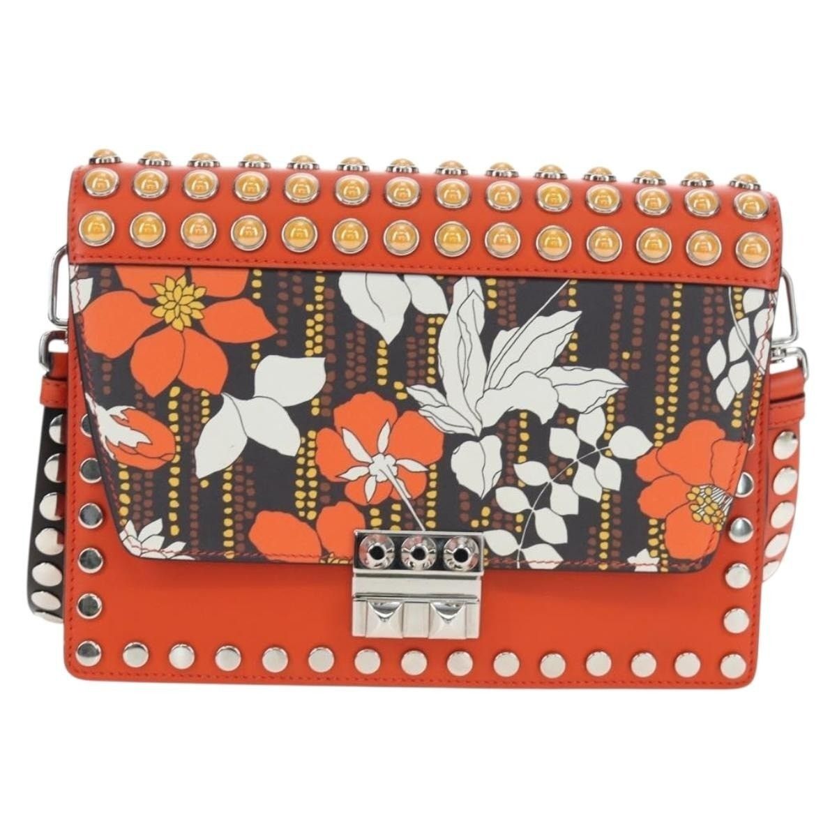 Prada Prada Saffiano Galleria Shoulder Bag Orange Size ONE SIZE - 1 Thumbnail