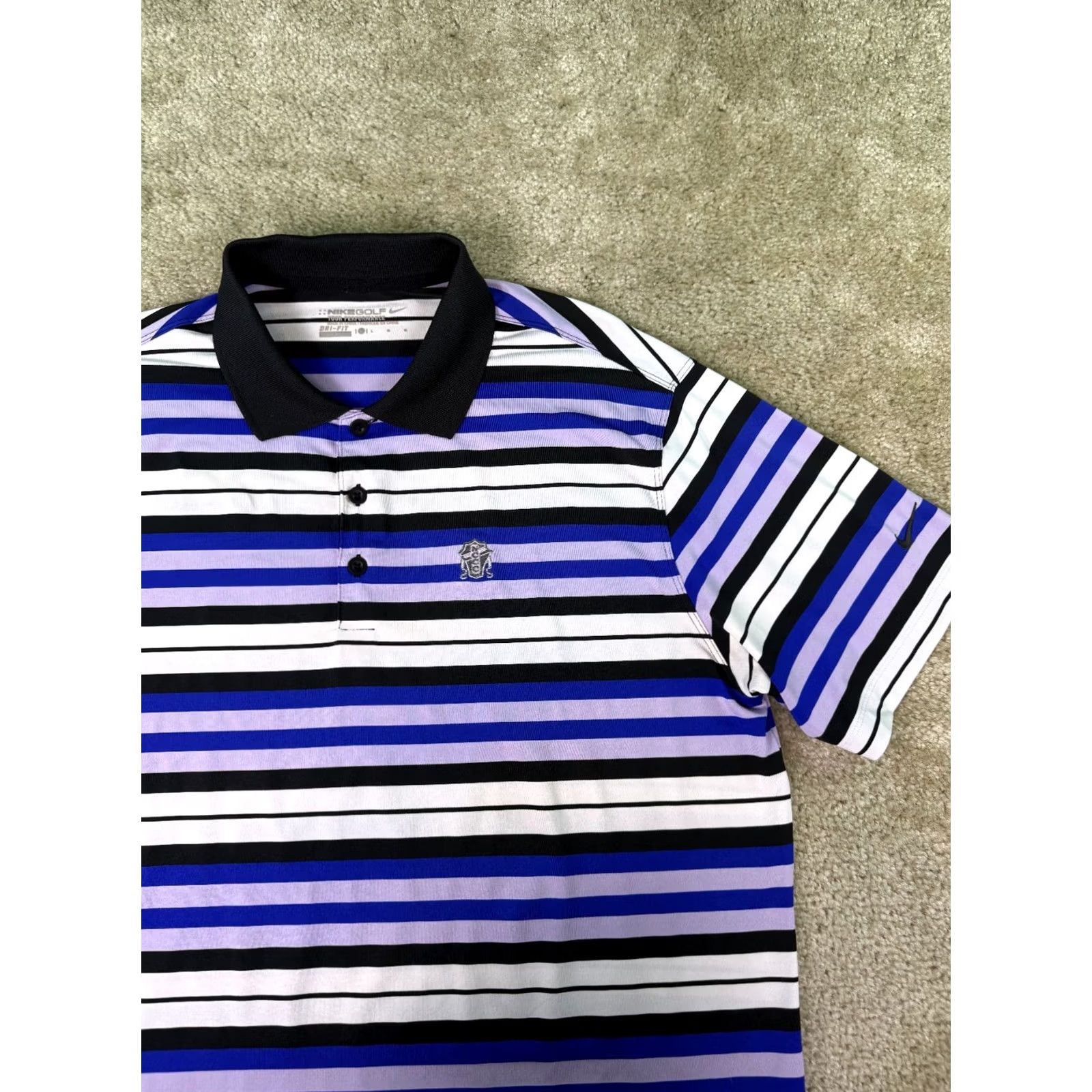 Nike Nike Golf Polo Shirt Shirt Golf Nike Tour Performance Dri-Fit Multicolor Stripe L Large Mens Holiday? Size US L / EU 52-54 / 3 - 2 Thumbnail
