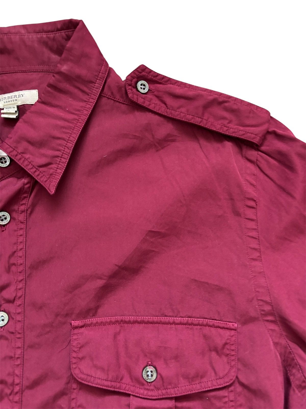 Burberry Burberry Red Button-Up Shirt Size US L / EU 52-54 / 3 - 3 Thumbnail