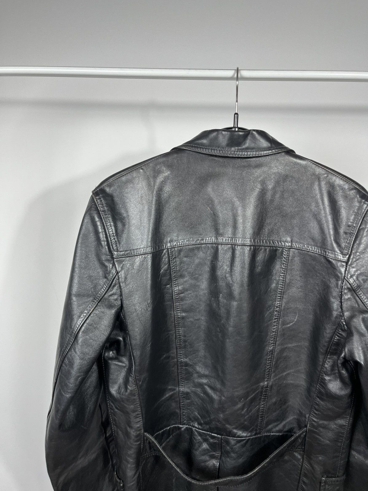Leather Vintage Leather Blazer Jacket Made in Finland Heavy Coat L Size US S / EU 44-46 / 1 - 11 Thumbnail