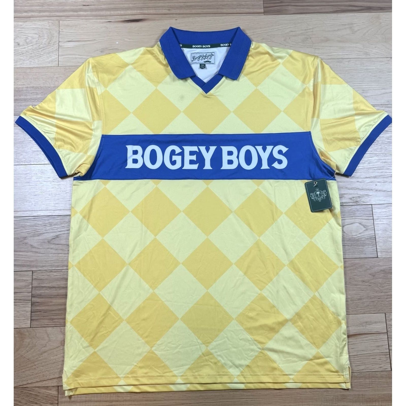 Vintage Bogey Boys Polo Shirt Mens 3XL Long Sleeve Dri Fit Diamond AOP Brown Golf NWT Size US XXL / EU 58 / 5 - 2 Thumbnail