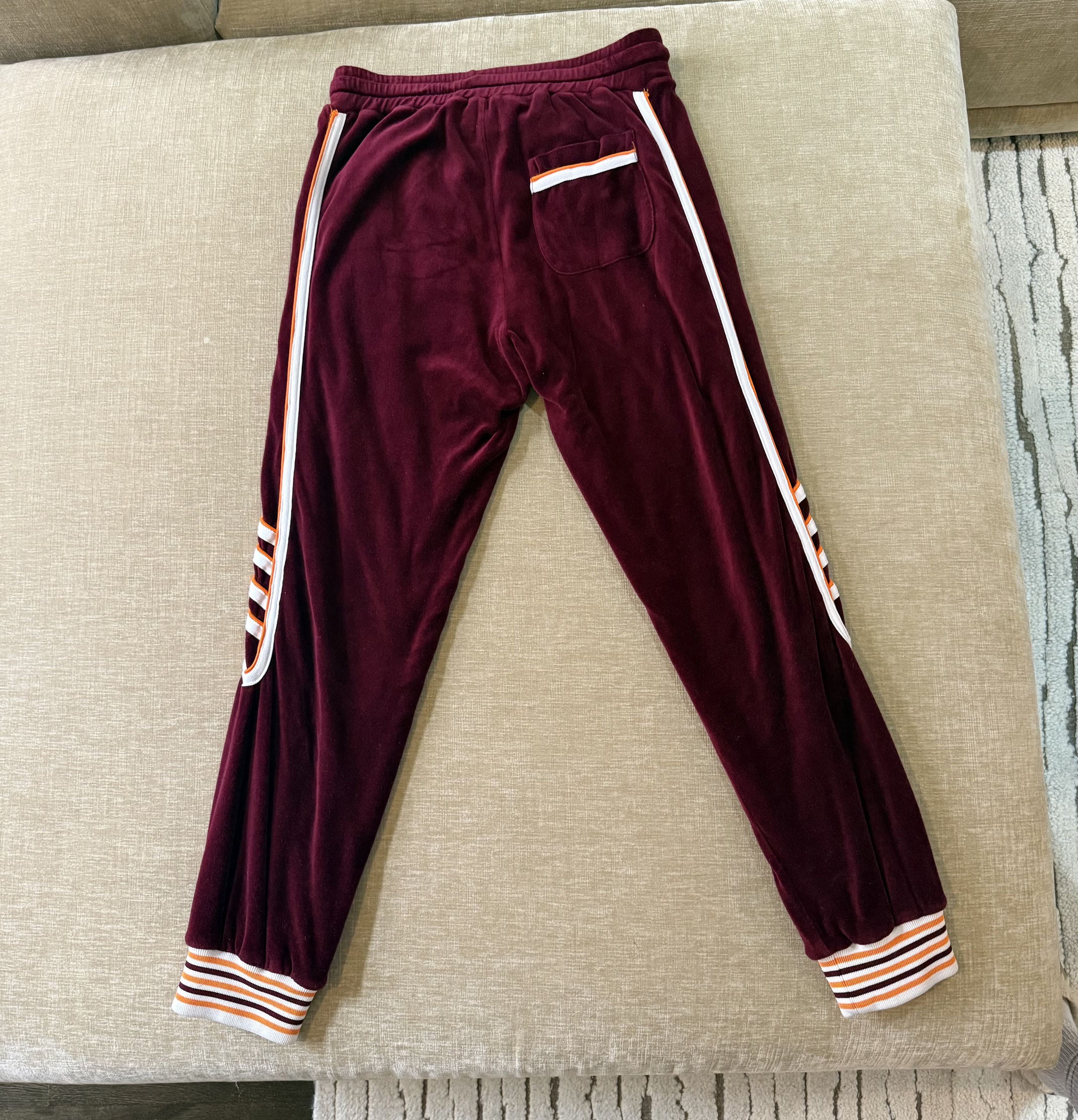 Casablanca Casablance Burgundy Velour Joggers, Size M Size US 33 - 2 Thumbnail