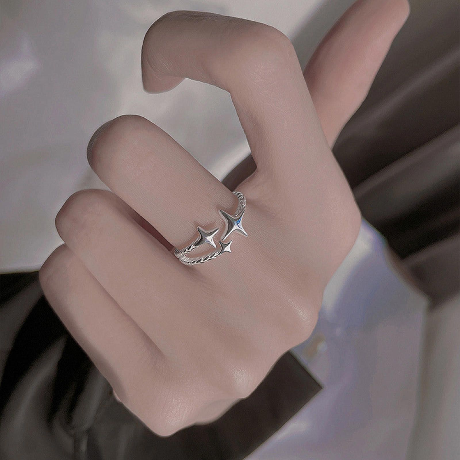 Vintage Silver Star Ring Size ONE SIZE - 2 Thumbnail