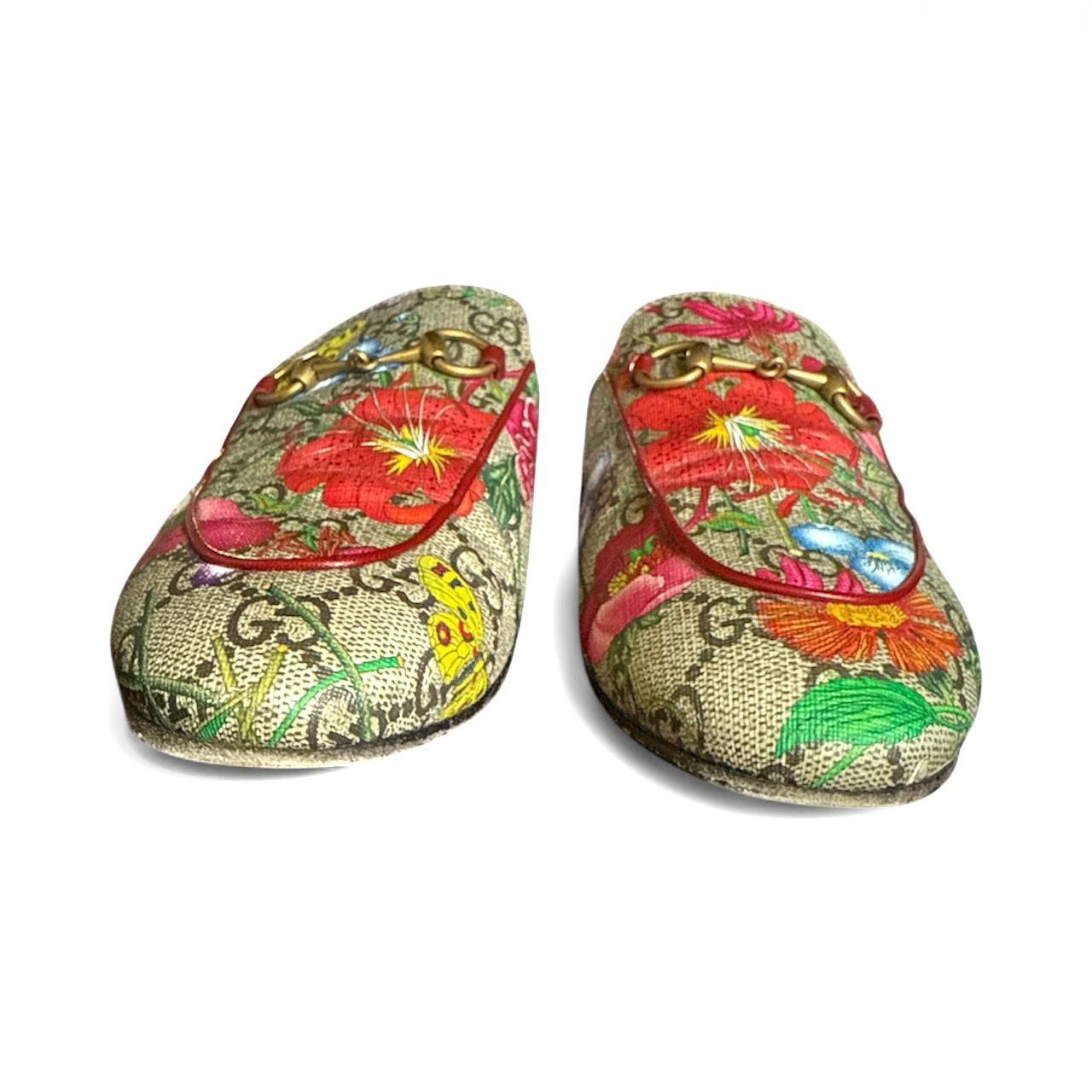Gucci GUCCI Princetown GG Horsebit Flora Loafer Mule EU 36.5 US 6. Size US 6.5 / IT 36.5 - 3 Thumbnail