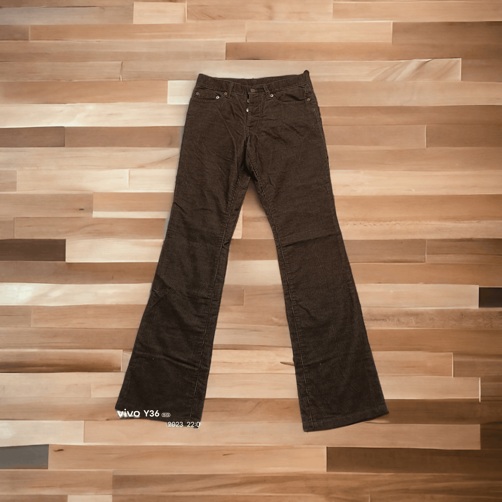 image of tornado Mart Minimalist Flare Corduroy Jeans in Brown, Men's (Size 28)